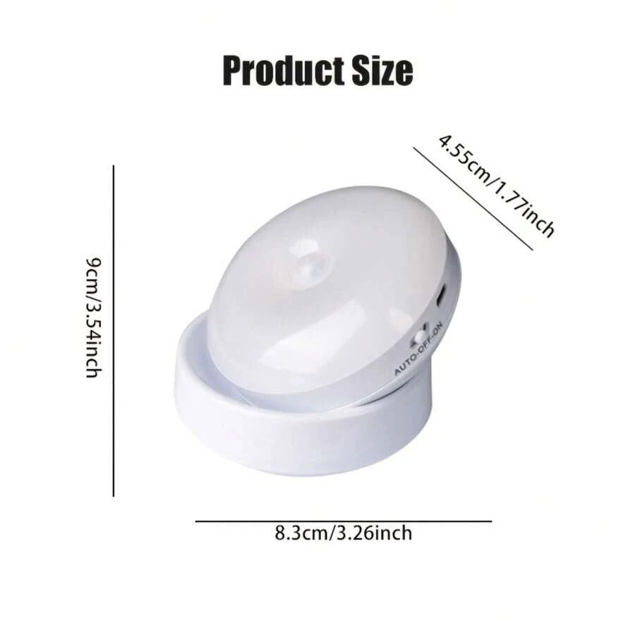 Rotatable Motion Sensor Wall Lamp LED Rechargeable Magnetic 360° Rotatable Acrylic Night Light 8x9cm | Sansoti