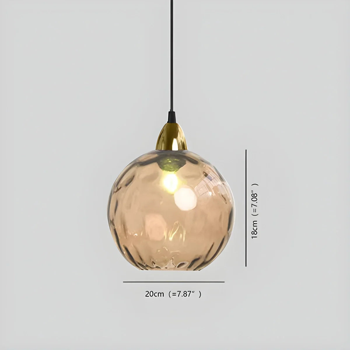 Hanglamp Glas E26 20 cm Grijs Eettafel Woonkamer Slaapkamer Rookglas Bollamp Pendellamp Sfeerverlichting | Sansoti