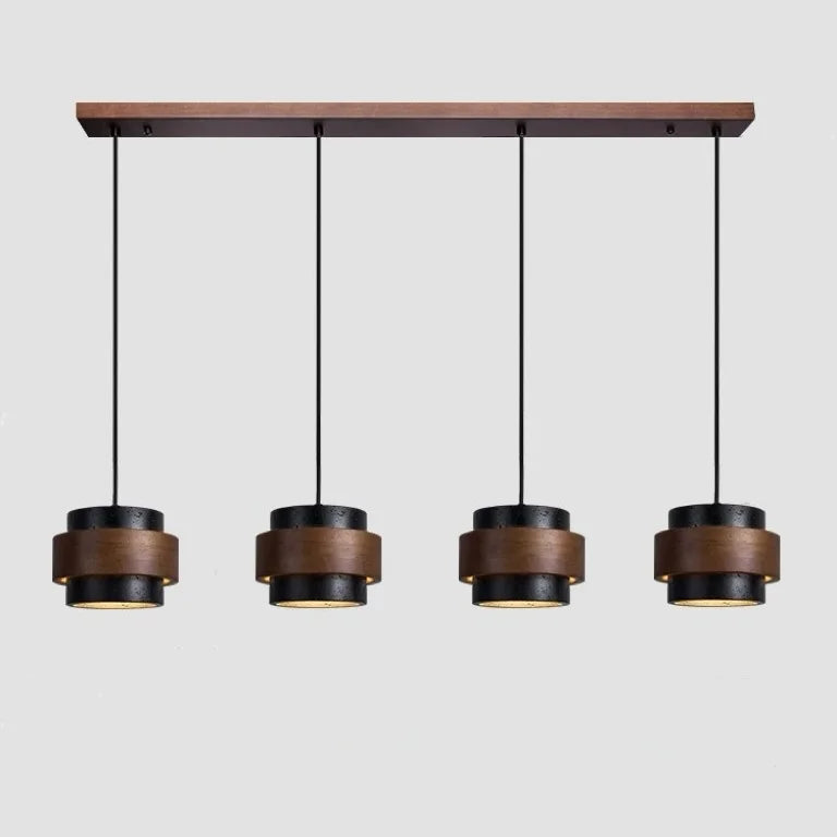 Travertijn Hanglamp Japandi Design | Minimalistische Hanglamp van Natuursteen & Hout - Sansoti