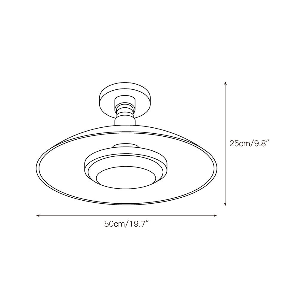 Design Plafondlamp van Glas en Metaal met Geïntegreerde LED – Moderne Ronde Plafondverlichting in Goud, Wit of Nikkel 50 cm | Sansoti