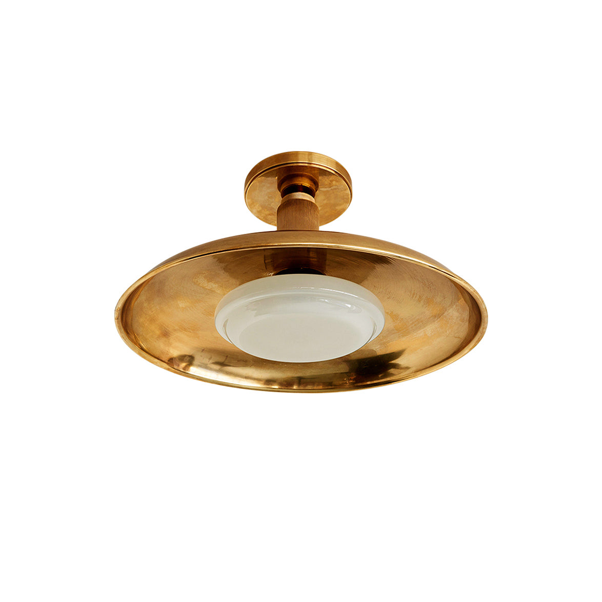 Design Plafondlamp van Glas en Metaal met Geïntegreerde LED – Moderne Ronde Plafondverlichting in Goud, Wit of Nikkel 50 cm | Sansoti