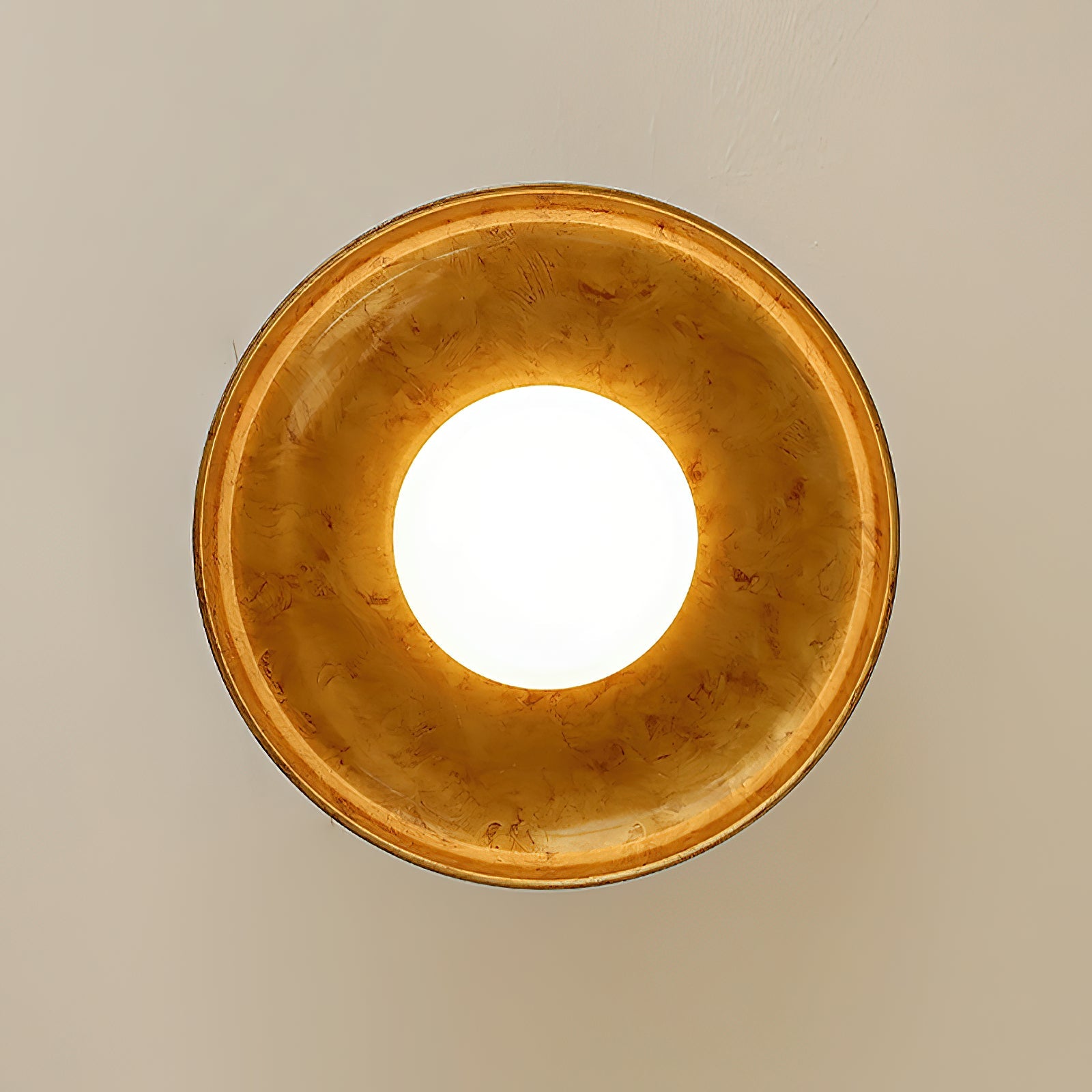 Design Plafondlamp van Glas en Metaal met Geïntegreerde LED – Moderne Ronde Plafondverlichting in Goud, Wit of Nikkel 50 cm | Sansoti