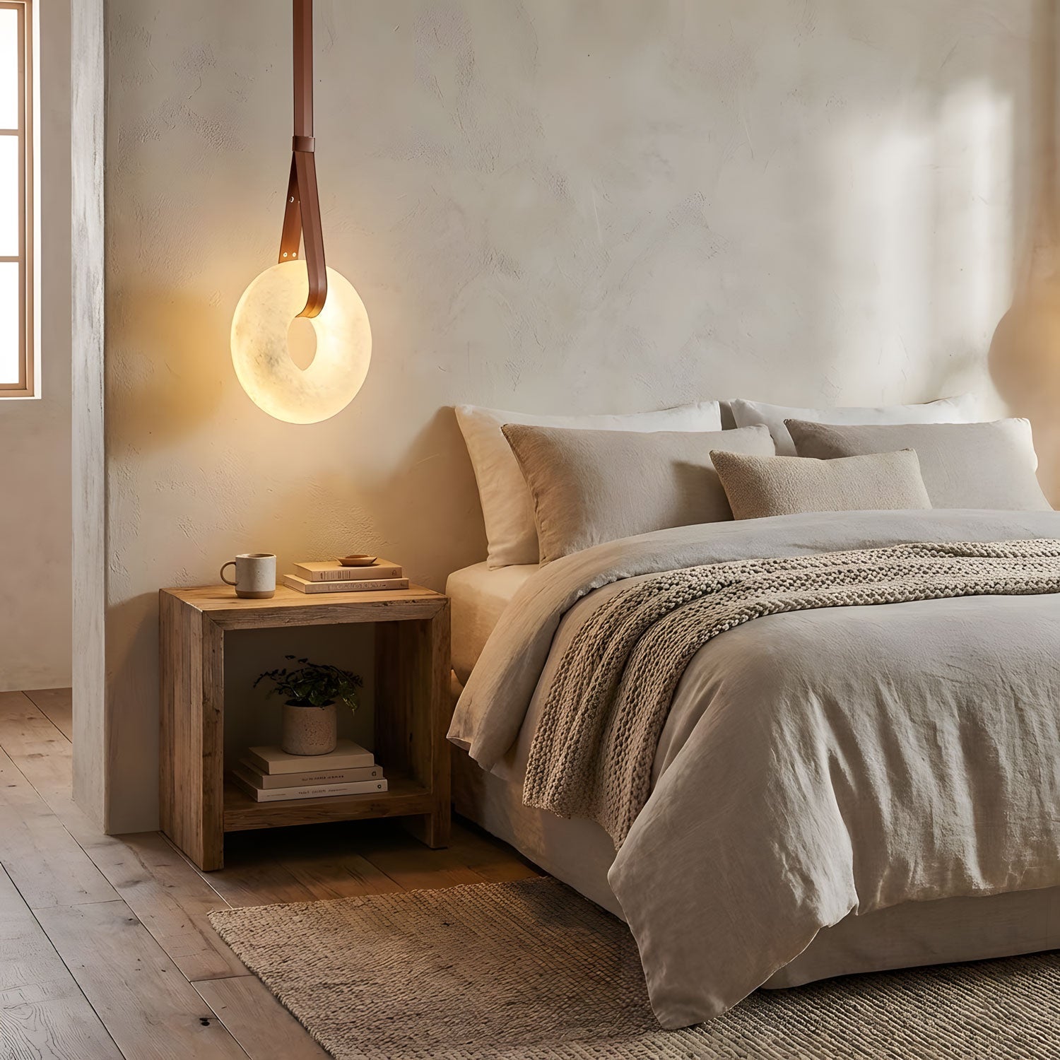 Hanglamp Alabaster Ring LED Donkerbruin Bruin Goud Woonkamer Eetkamer 3000K 4000K 6000K Ø30 Ø120cm Natuursteen Pendellamp | Sansoti