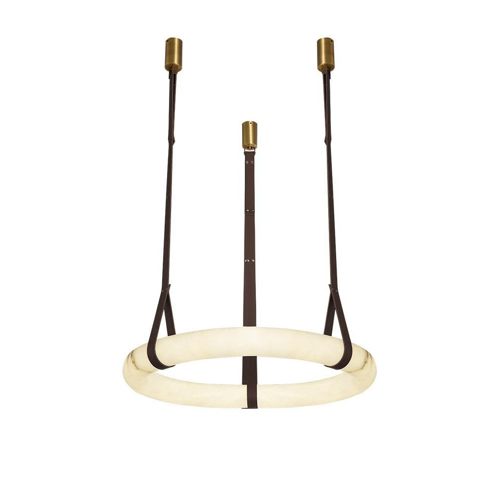 Hanglamp Alabaster Ring LED Donkerbruin Bruin Goud Woonkamer Eetkamer 3000K 4000K 6000K Ø30 Ø120cm Natuursteen Pendellamp | Sansoti