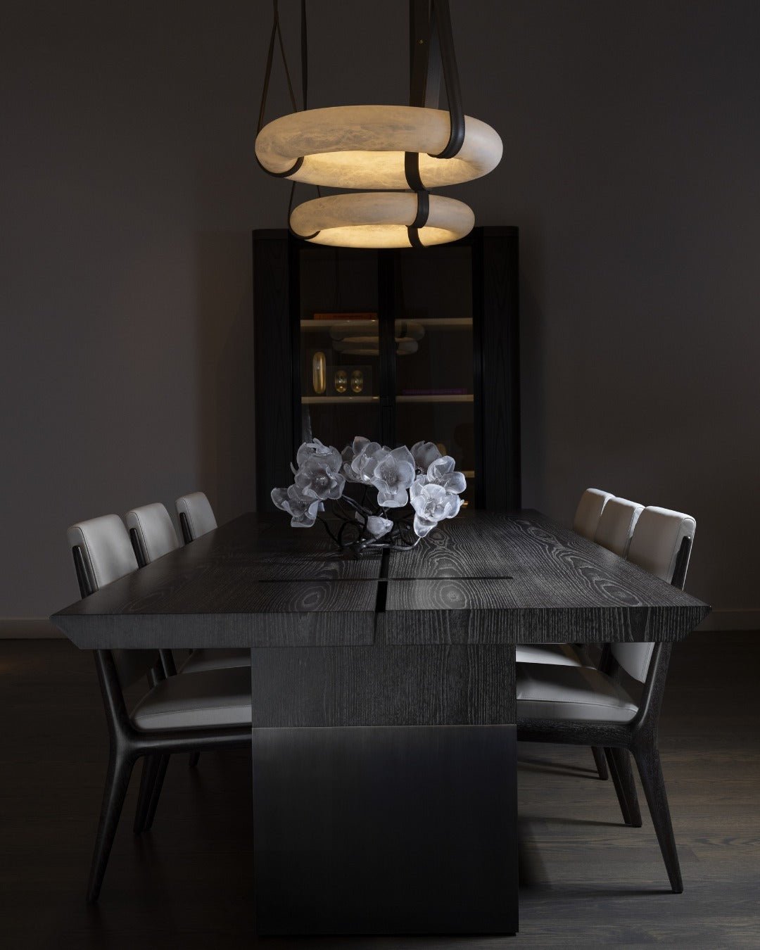 Hanglamp Alabaster Ring LED Donkerbruin Bruin Goud Woonkamer Eetkamer 3000K 4000K 6000K Ø30 Ø120cm Natuursteen Pendellamp | Sansoti