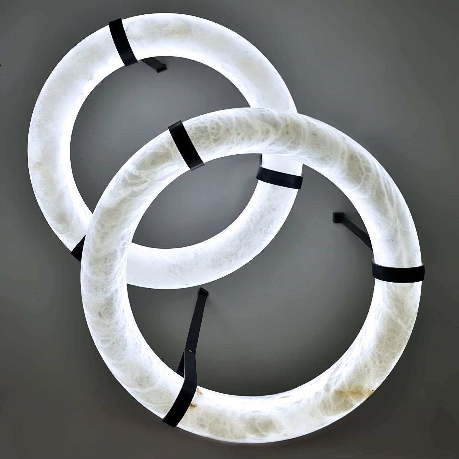 Hanglamp Alabaster Ring LED Donkerbruin Bruin Goud Woonkamer Eetkamer 3000K 4000K 6000K Ø30 Ø120cm Natuursteen Pendellamp | Sansoti