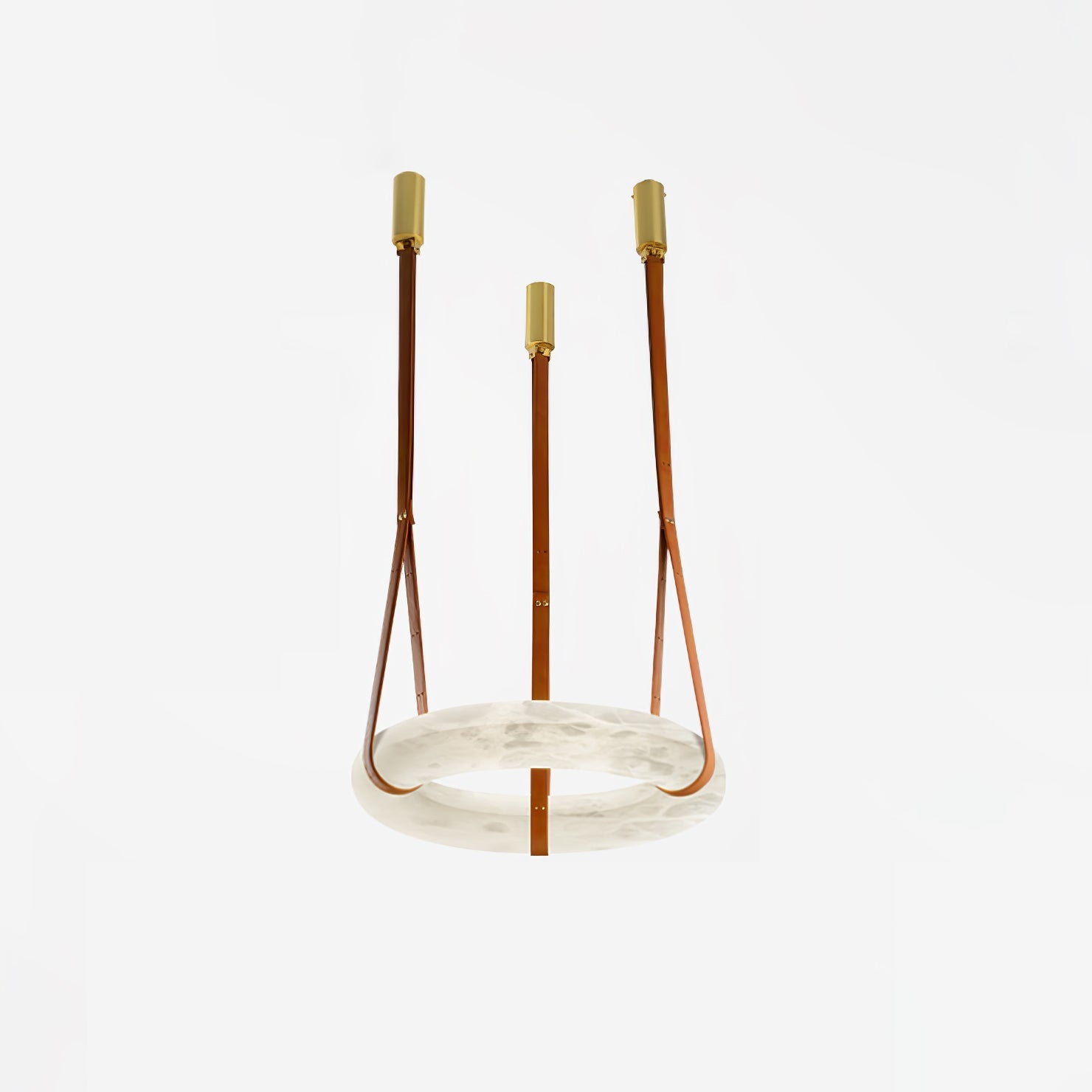 Hanglamp Alabaster Ring LED Donkerbruin Bruin Goud Woonkamer Eetkamer 3000K 4000K 6000K Ø30 Ø120cm Natuursteen Pendellamp | Sansoti