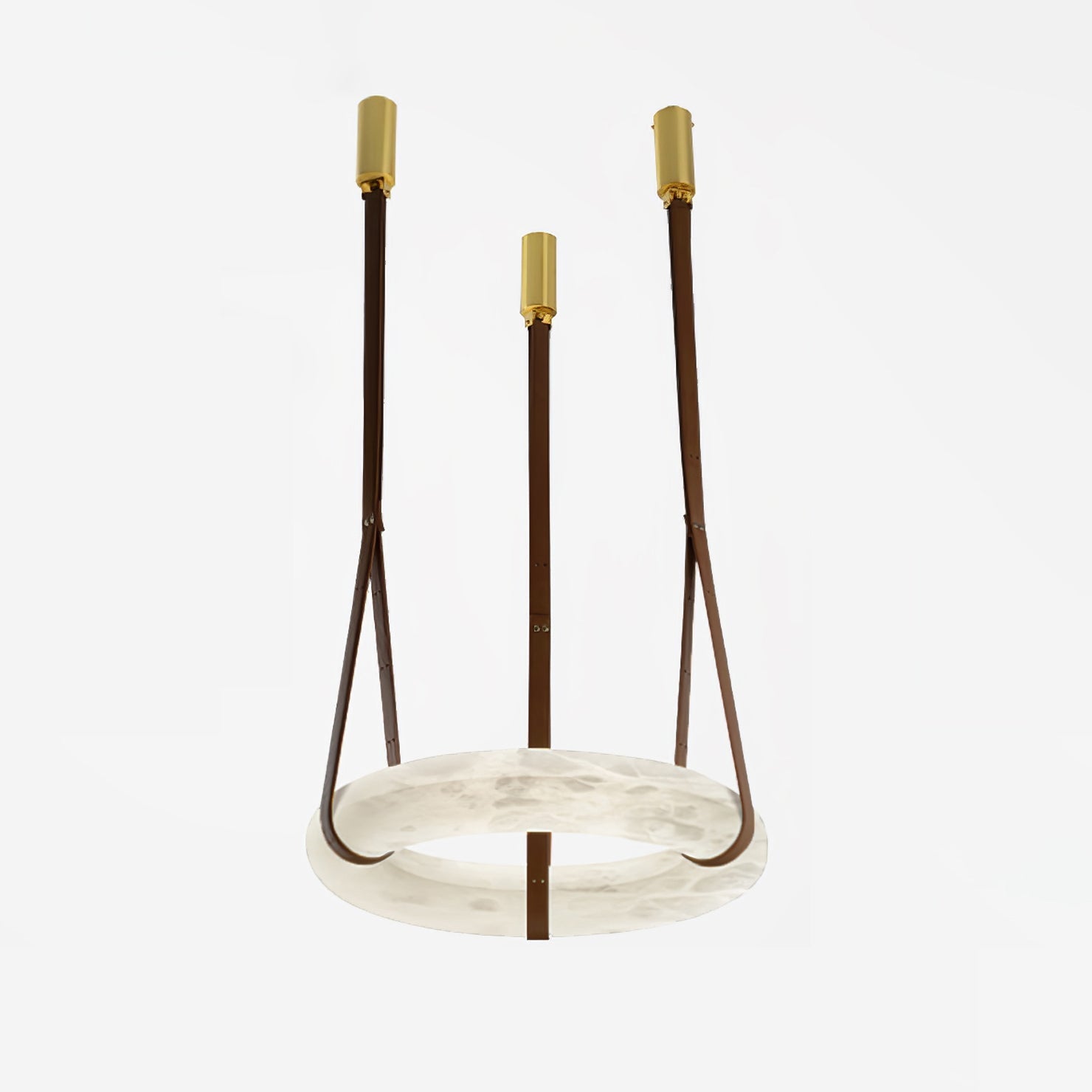 Hanglamp Alabaster Ring LED Donkerbruin Bruin Goud Woonkamer Eetkamer 3000K 4000K 6000K Ø30 Ø120cm Natuursteen Pendellamp | Sansoti