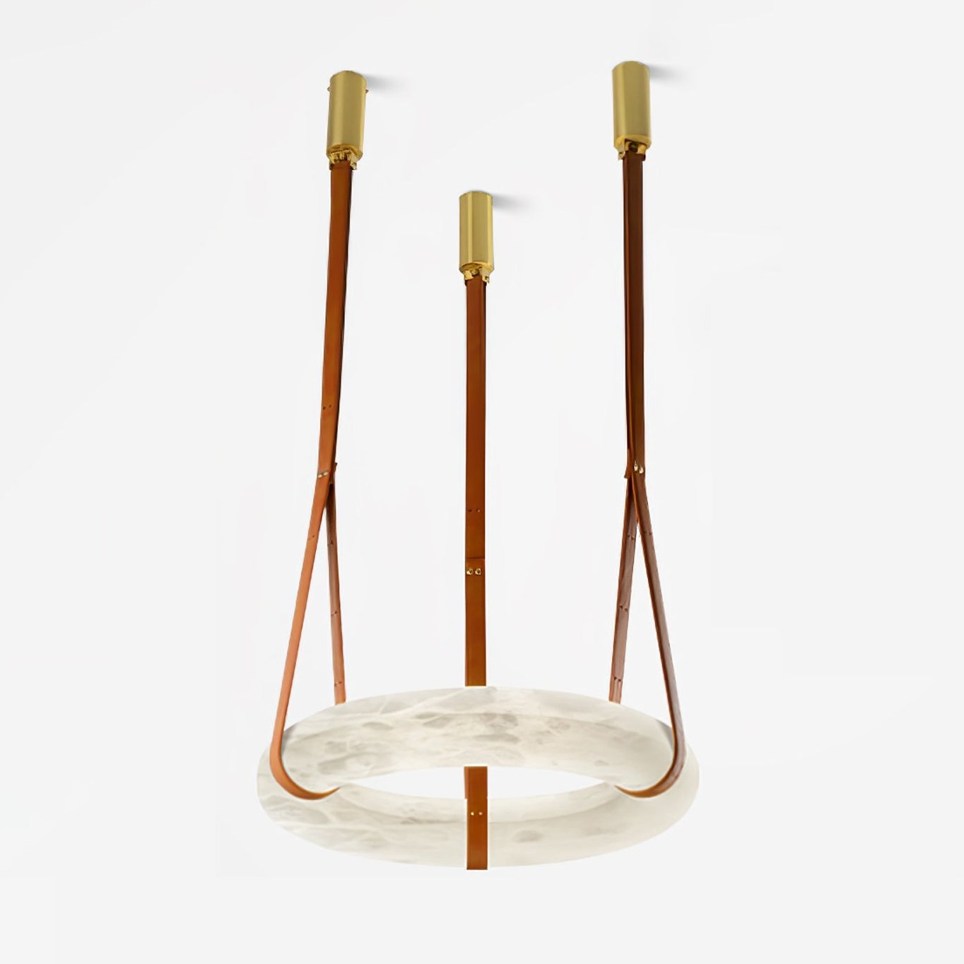 Hanglamp Alabaster Ring LED Donkerbruin Bruin Goud Woonkamer Eetkamer 3000K 4000K 6000K Ø30 Ø120cm Natuursteen Pendellamp | Sansoti