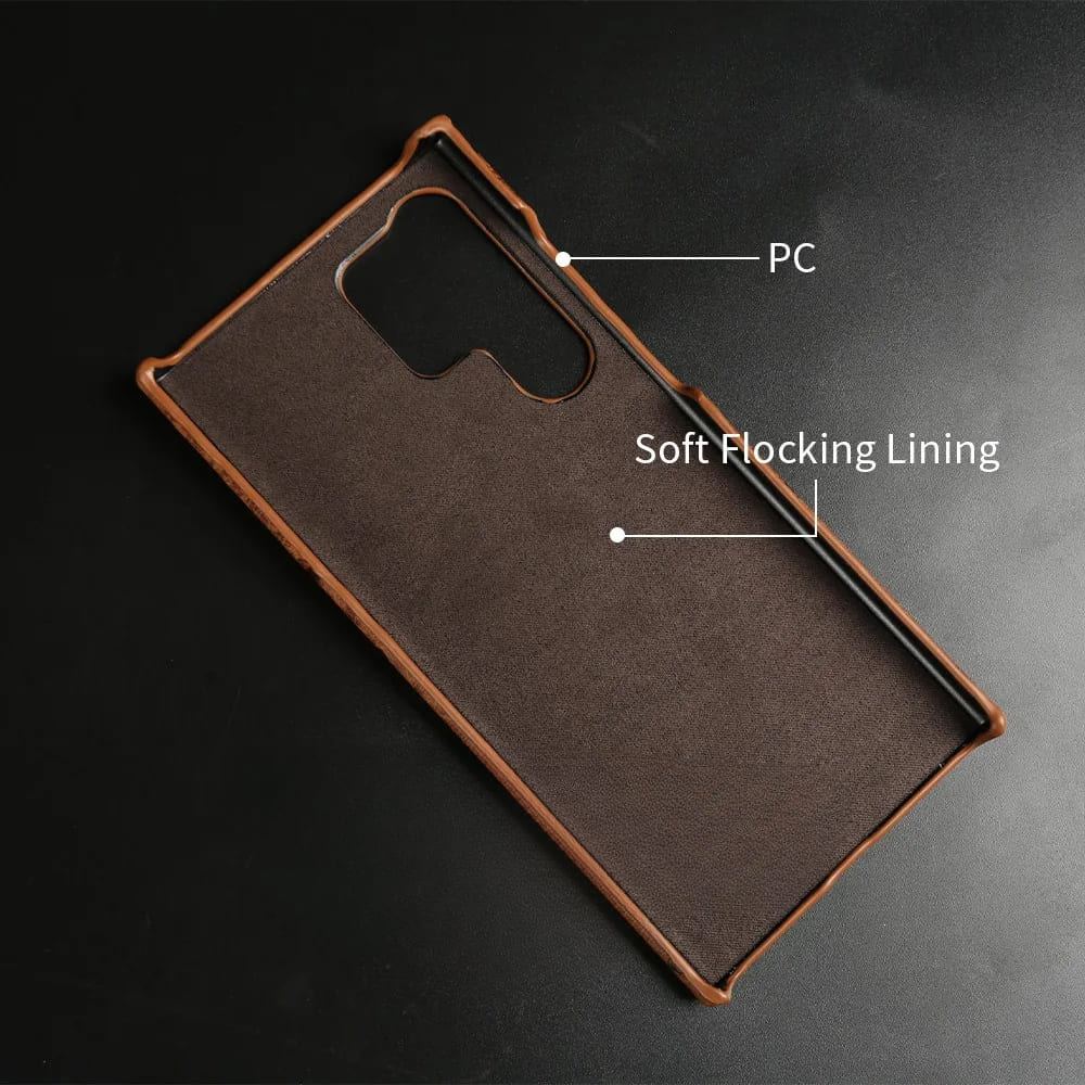 Telefoonhoesje Echt Struisvogeleer Samsung Galaxy met Schokabsorptie Vingerafdrukwerend Luxe Bescherming | Sansoti