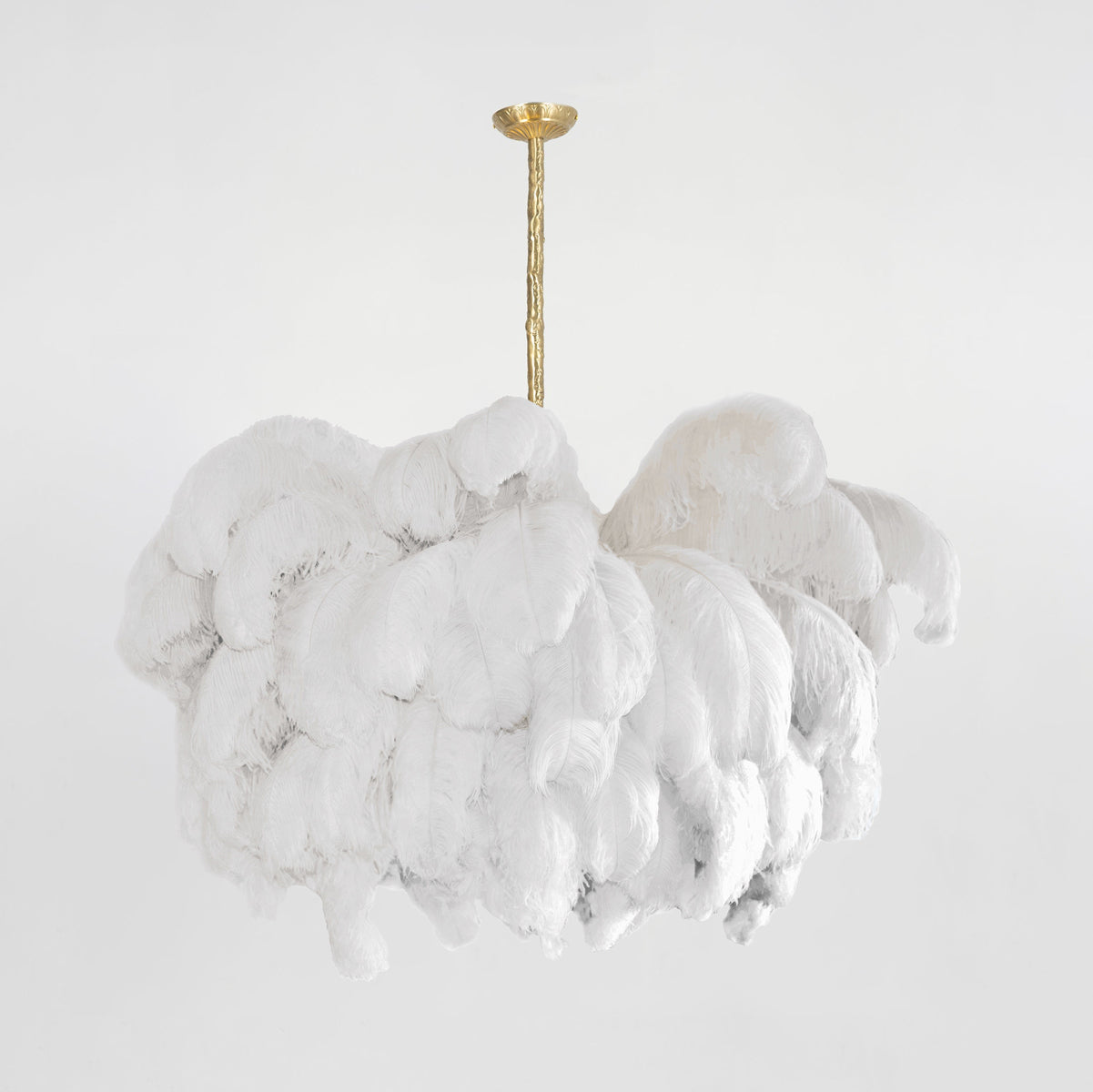 Veren Kroonluchter 56 Handgekleurde Pluimen Messing Fitting Goud Zilver Hollywood Glamour Statement Verlichting | Sansoti
