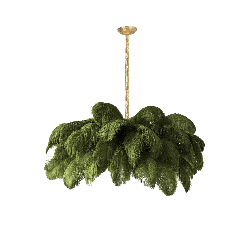 Veren Kroonluchter 56 Handgekleurde Pluimen Messing Fitting Goud Zilver Hollywood Glamour Statement Verlichting | Sansoti