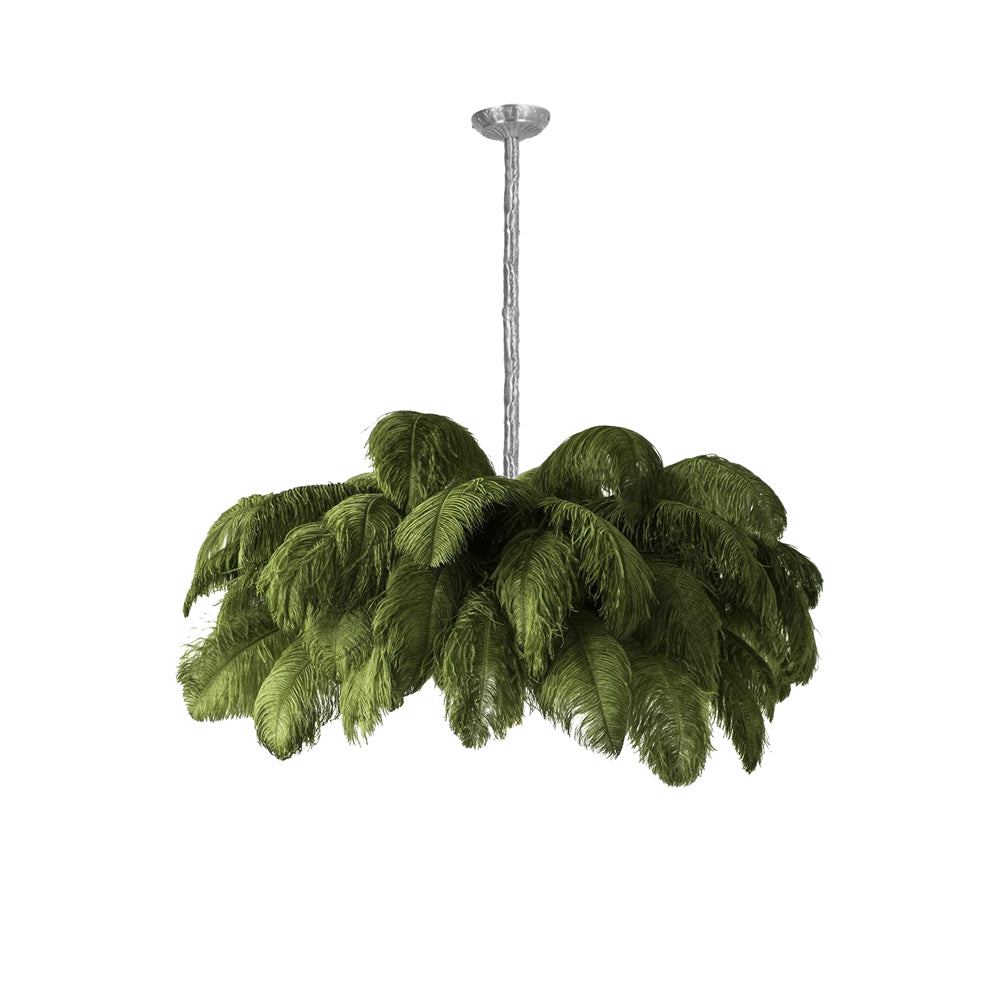 Veren Kroonluchter 56 Handgekleurde Pluimen Messing Fitting Goud Zilver Hollywood Glamour Statement Verlichting | Sansoti
