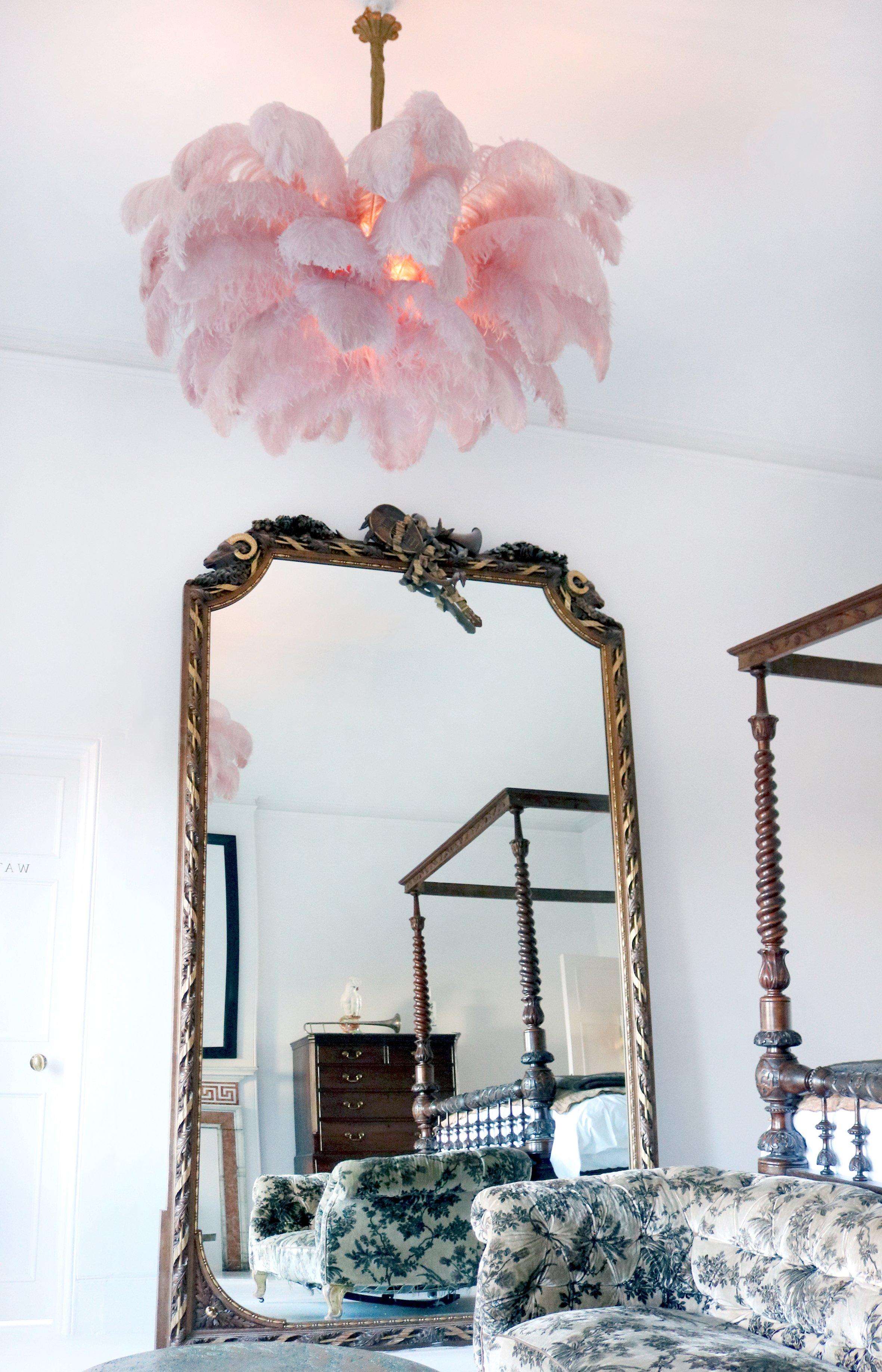 Veren Kroonluchter 56 Handgekleurde Pluimen Messing Fitting Goud Zilver Hollywood Glamour Statement Verlichting | Sansoti