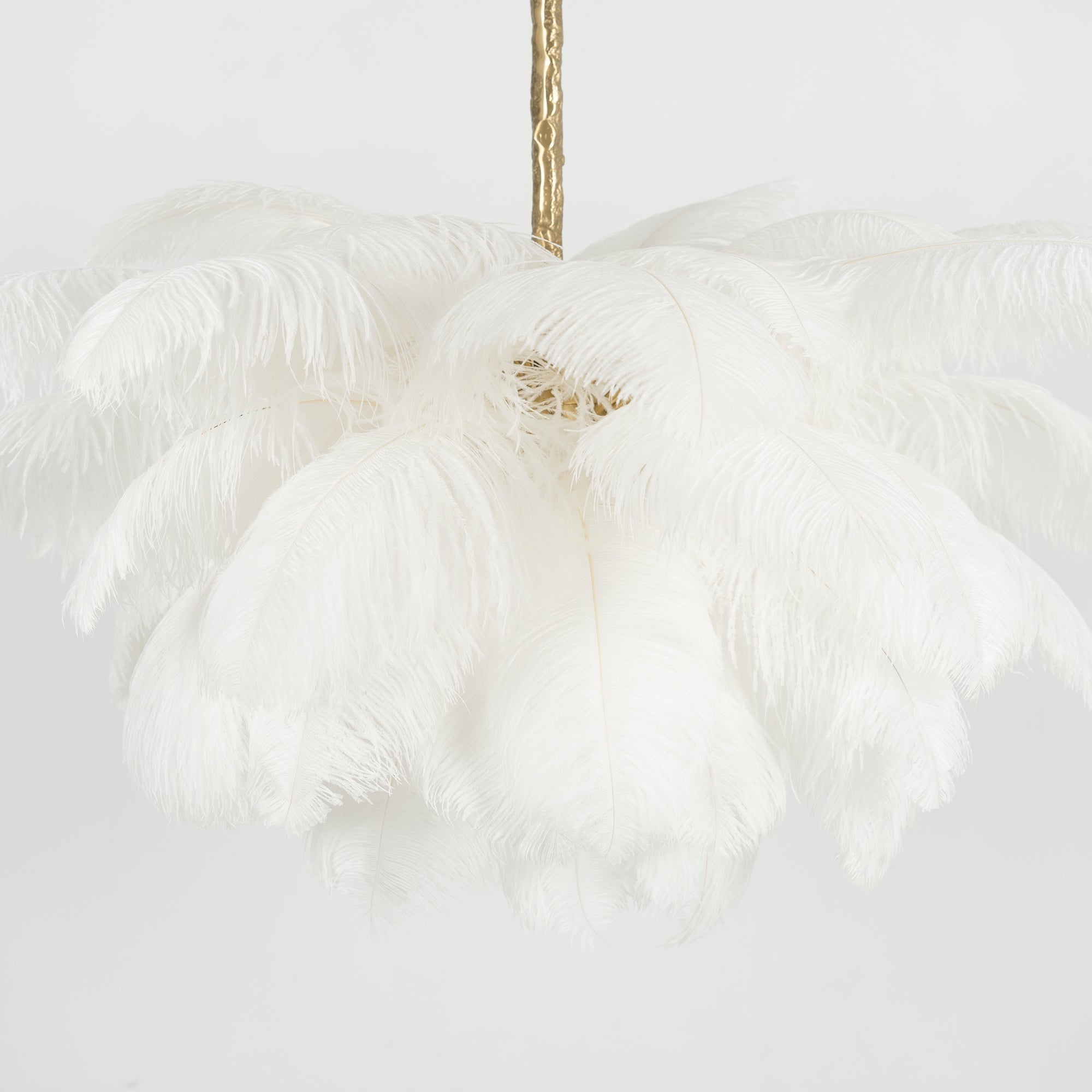 Veren Kroonluchter 56 Handgekleurde Pluimen Messing Fitting Goud Zilver Hollywood Glamour Statement Verlichting | Sansoti