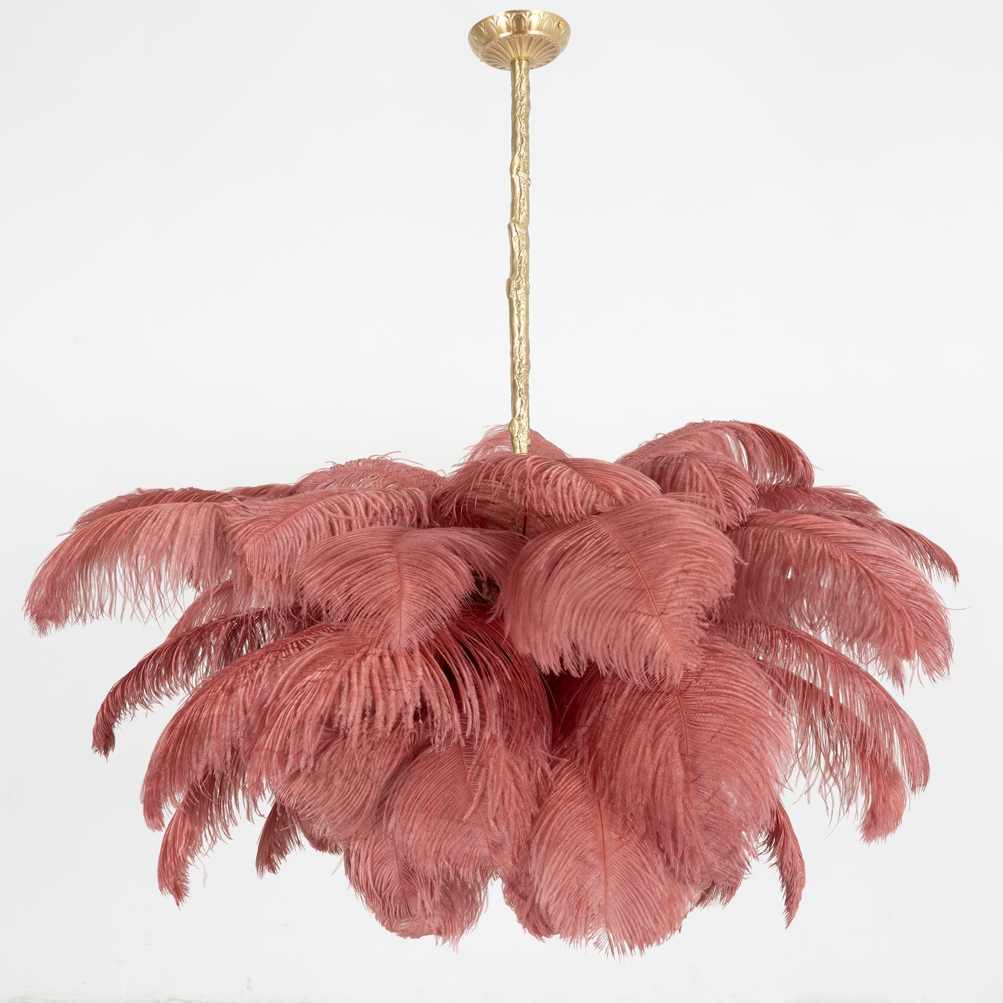 Veren Kroonluchter 56 Handgekleurde Pluimen Messing Fitting Goud Zilver Hollywood Glamour Statement Verlichting | Sansoti