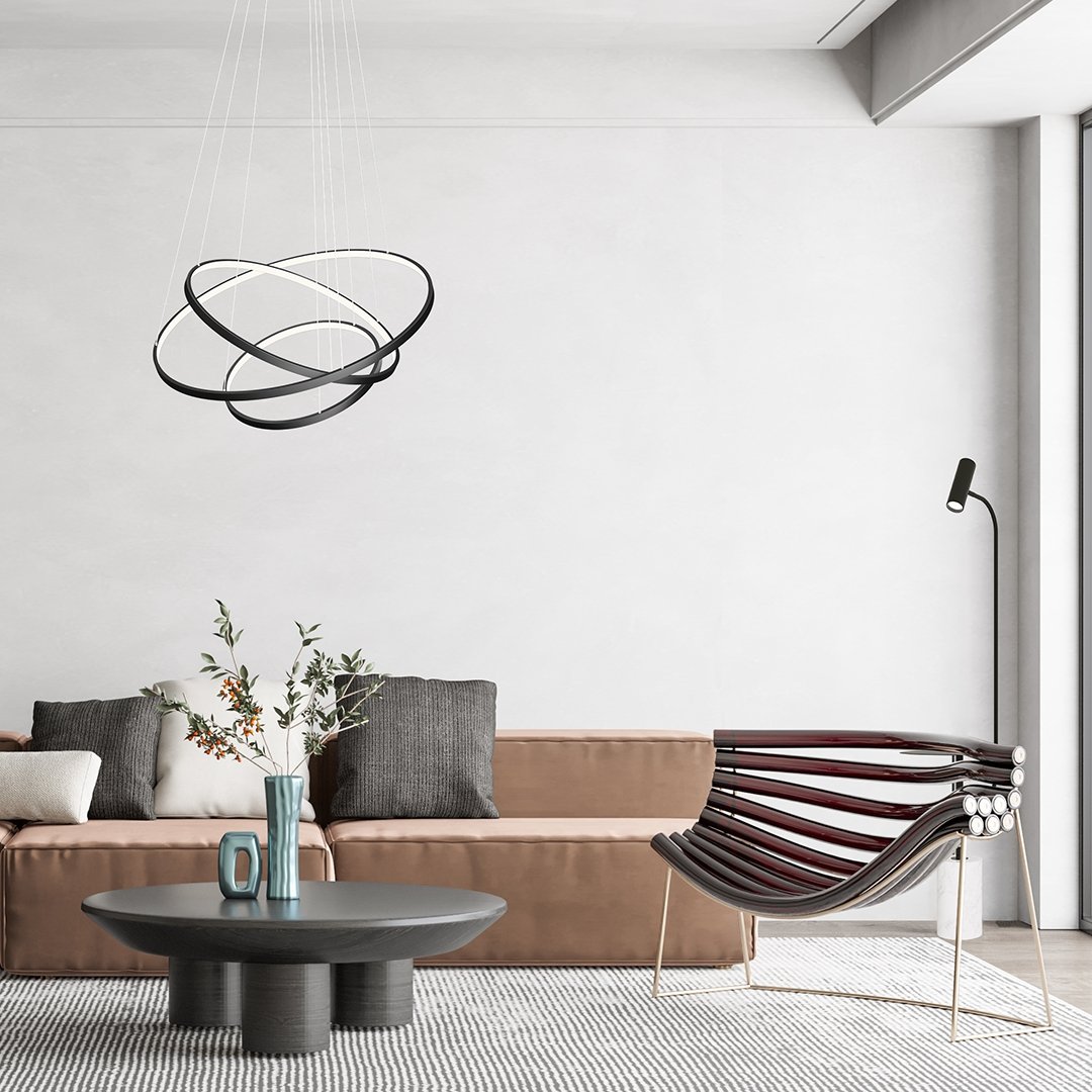 LED Hanglamp Ringen 70-55-40cm Dimbaar Aluminium Design | Sansoti
