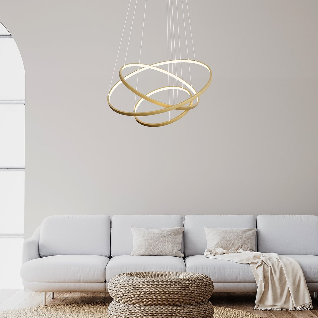 LED Hanglamp Ringen 70-55-40cm Dimbaar Aluminium Design | Sansoti
