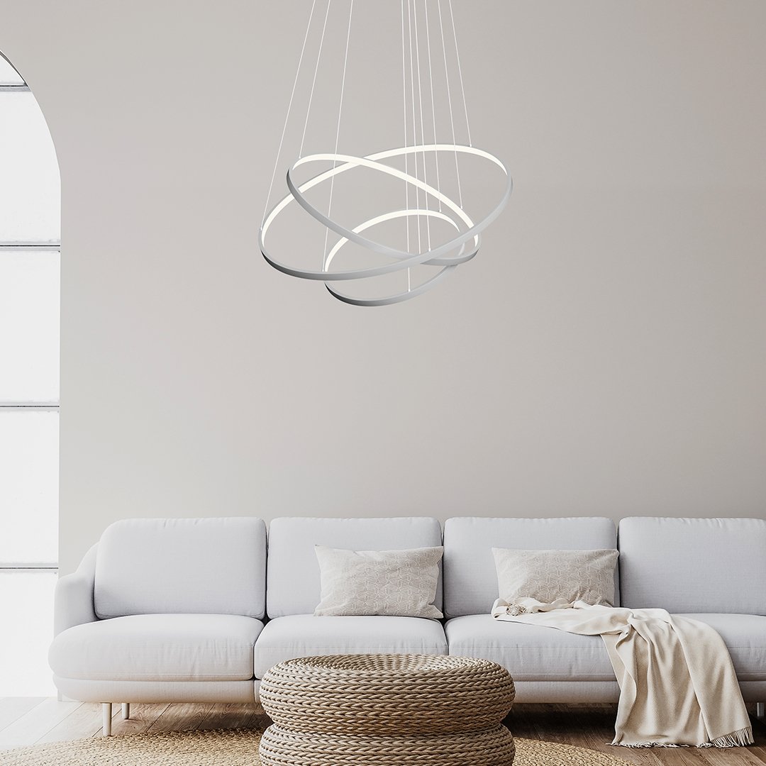 LED Hanglamp Ringen 70-55-40cm Dimbaar Aluminium Design | Sansoti