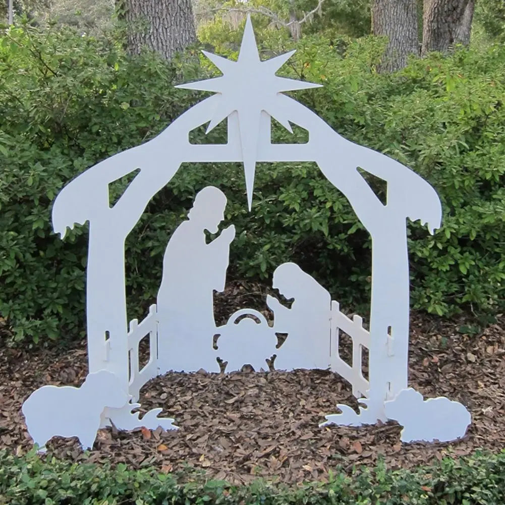 Weerbestendige Kerststal voor Buiten met Figuren – Groot Formaat Geboorte van Jezus Decoratie voor Tuin en Terras | Sansoti