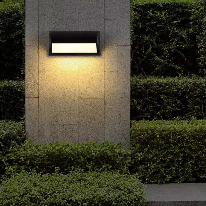 Außenleuchte mit Bewegungssensor, Wandmontage, 18 W LED, schwarz, wasserdicht, Beleuchtung für Garten, Veranda, Einfahrt und Fassade, Garage | Sansoti