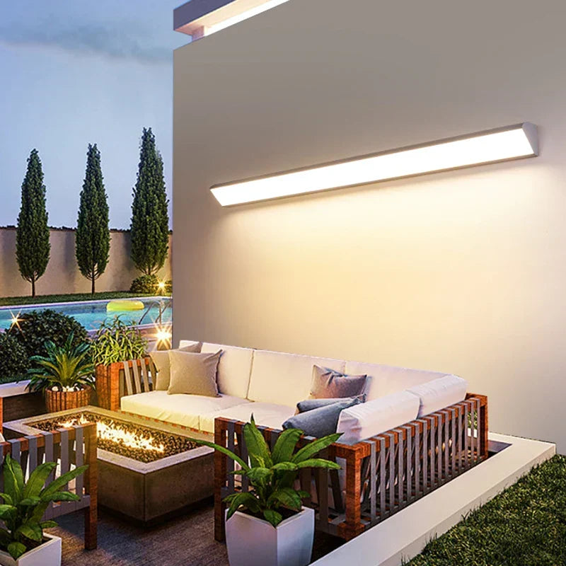 Moderne LED Wandlamp 48-120cm Aluminium Binnen Buiten Warm Wit Koud Wit Sfeervol Licht Woonkamer Tuin | Sansoti