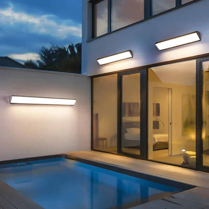 Moderne LED Wandlamp 48-120cm Aluminium Binnen Buiten Warm Wit Koud Wit Sfeervol Licht Woonkamer Tuin | Sansoti