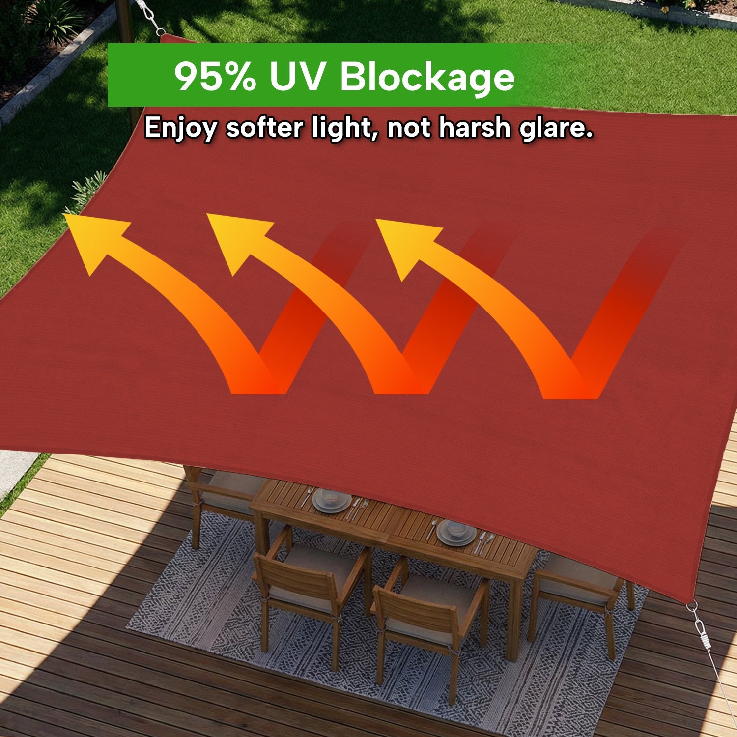 Rectangular Waterproof Shade Sail for Patio Garden and Pool | Sansoti