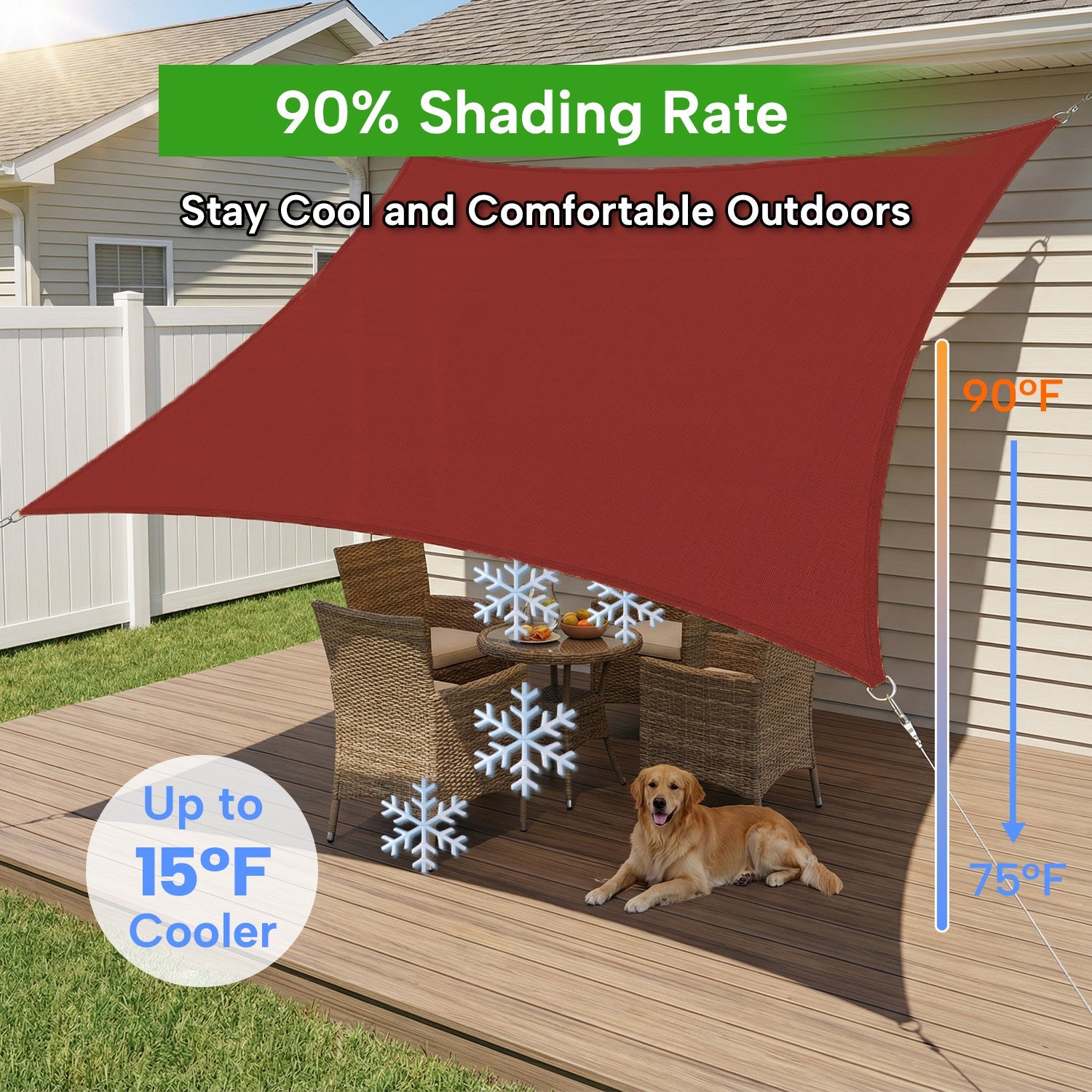 Rectangular Waterproof Shade Sail for Patio Garden and Pool | Sansoti