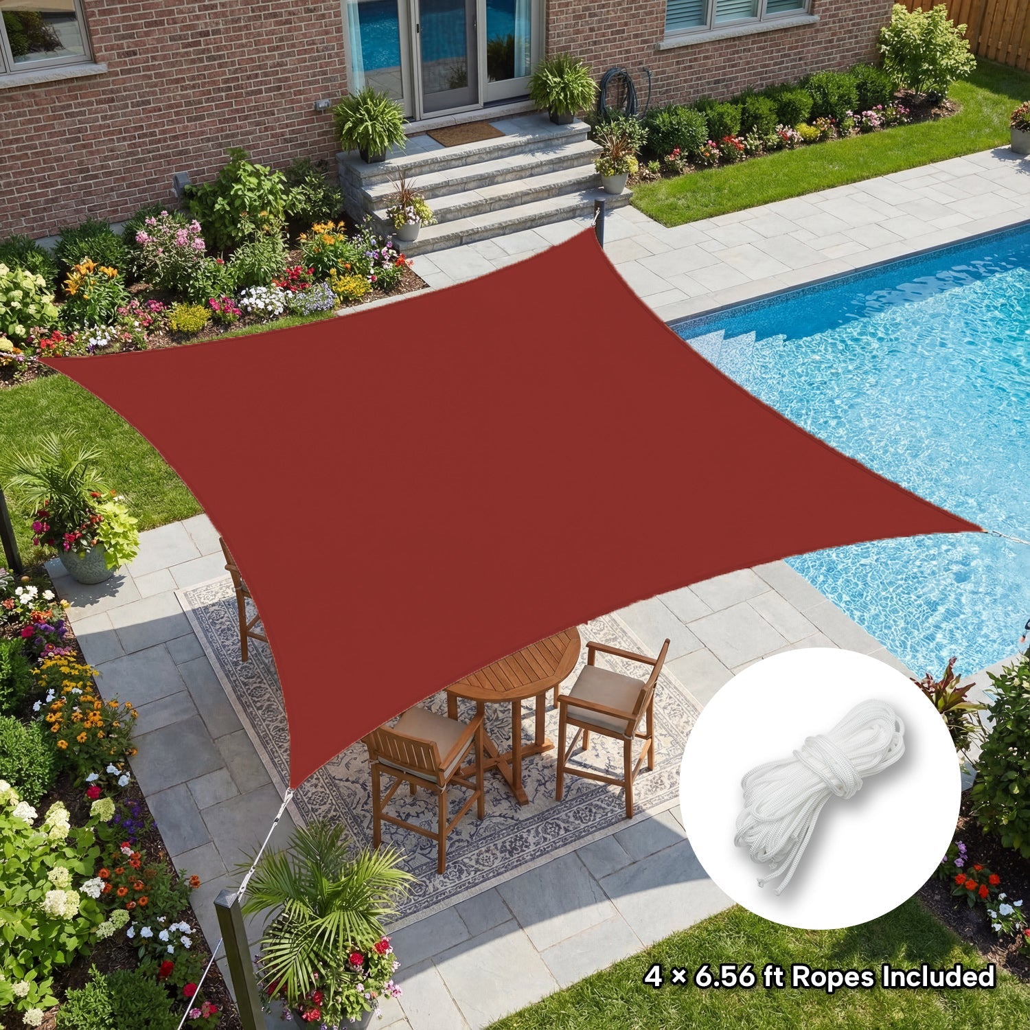Rectangular Waterproof Shade Sail for Patio Garden and Pool | Sansoti