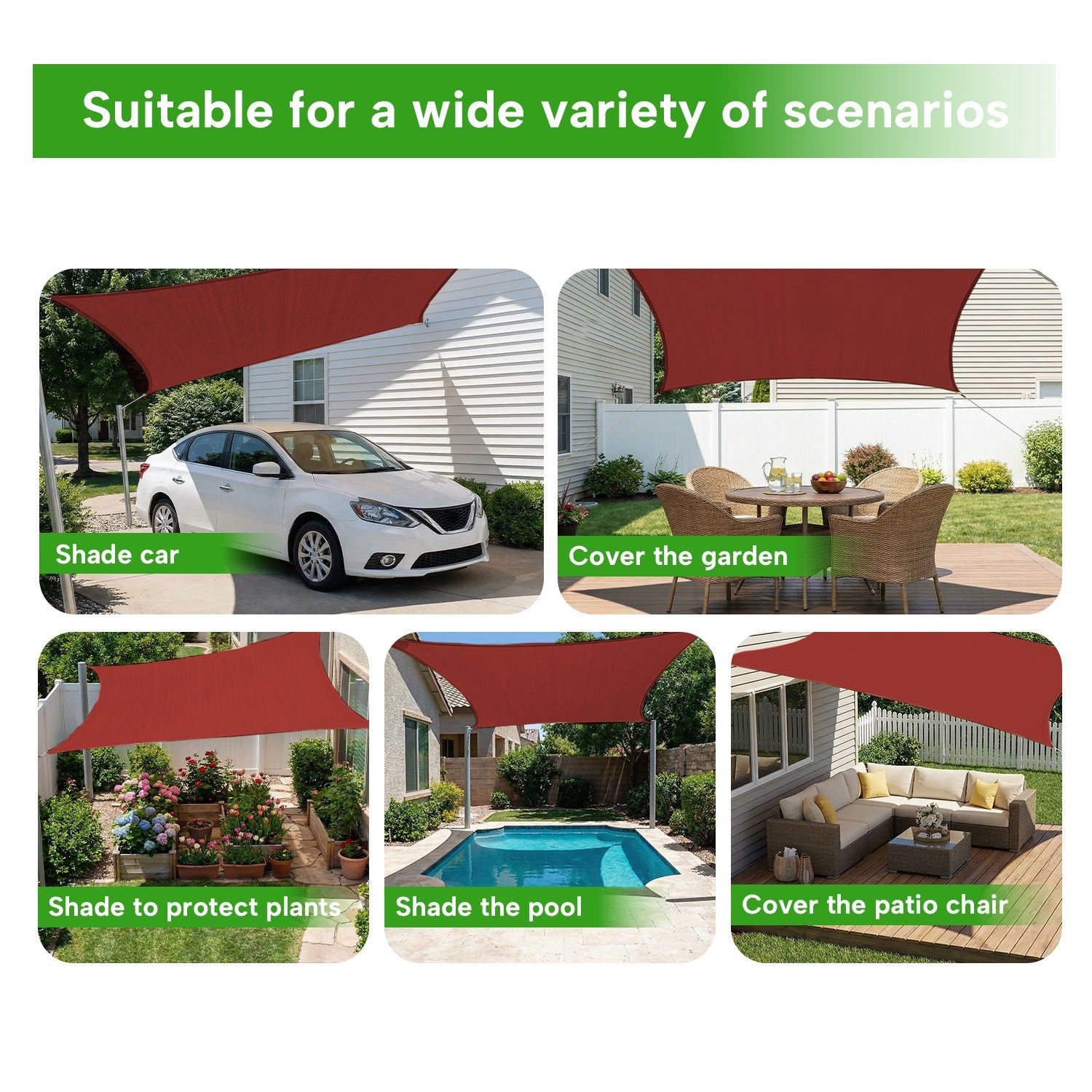 Rectangular Waterproof Shade Sail for Patio Garden and Pool | Sansoti