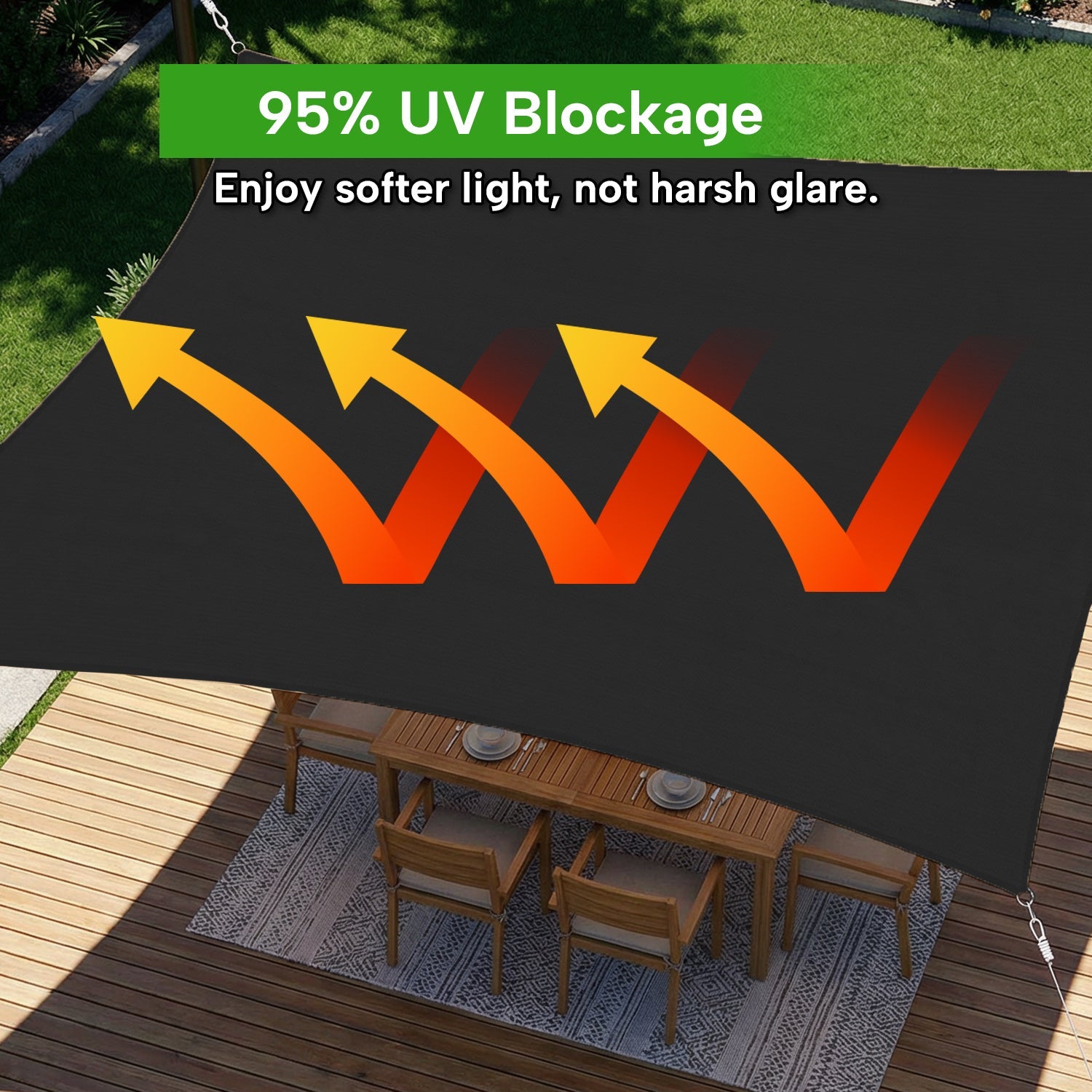 Rectangular Waterproof Shade Sail for Patio Garden and Pool | Sansoti