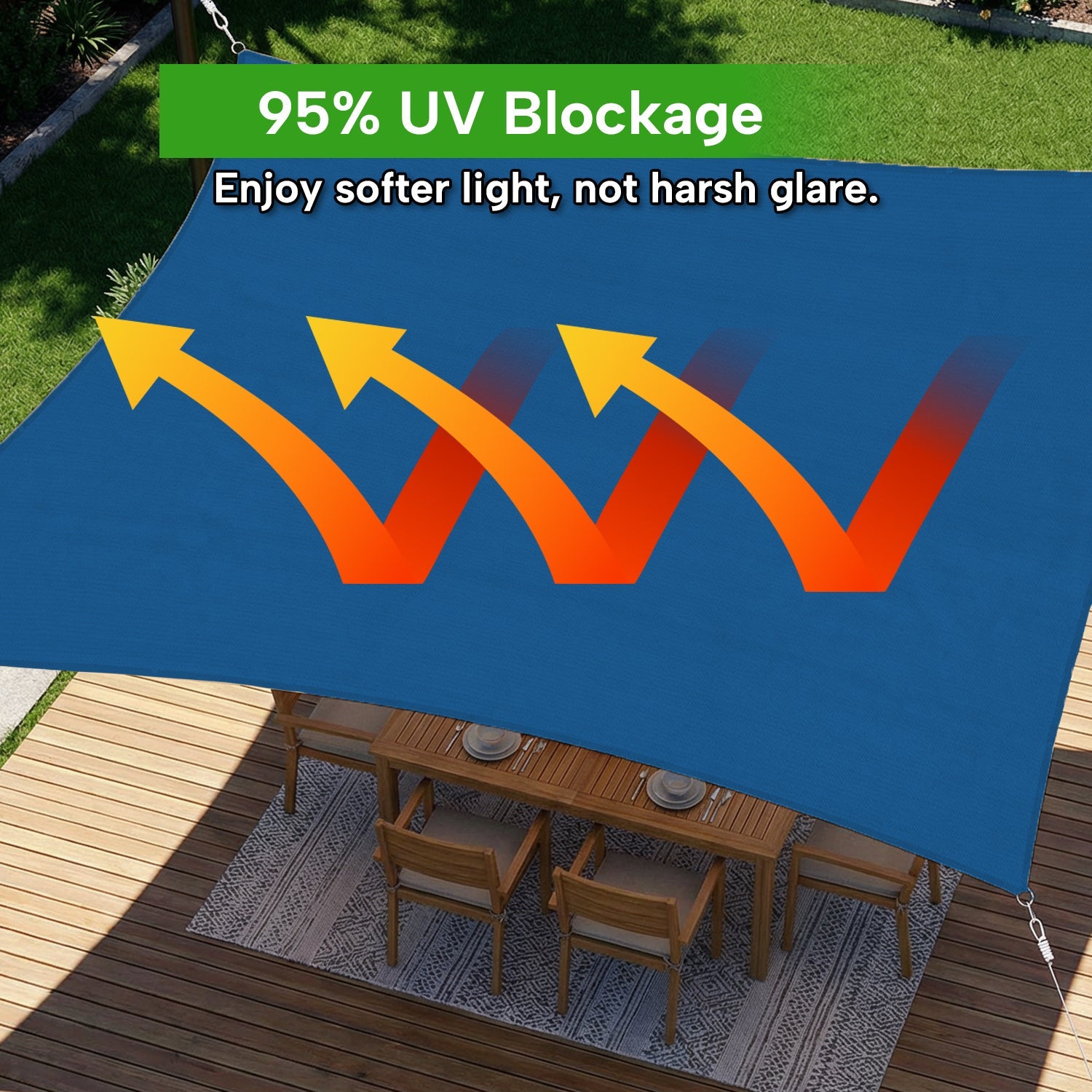 Rectangular Waterproof Shade Sail for Patio Garden and Pool | Sansoti
