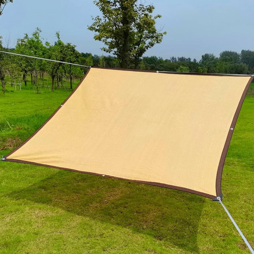 Schaduwdoek HDPE Rechthoekig | UV-werend Zonnescherm voor Tuin Terras Balkon | Windoorlatend Zonnezeil in Beige Zwart Groen Blauw | Schaduwpercentage 85-90% Duurzaam Milieuvriendelijk | Sansoti