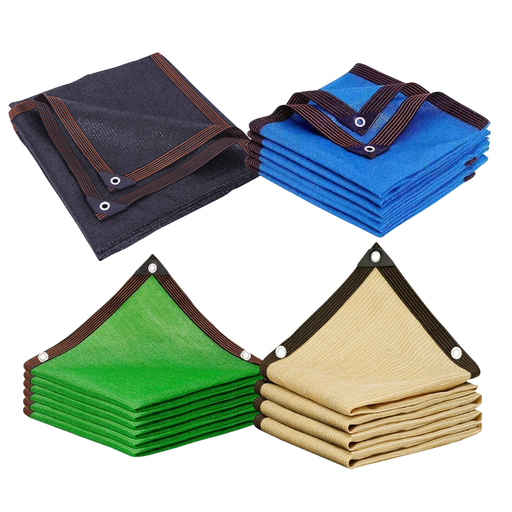Schaduwdoek HDPE Rechthoekig | UV-werend Zonnescherm voor Tuin Terras Balkon | Windoorlatend Zonnezeil in Beige Zwart Groen Blauw | Schaduwpercentage 85-90% Duurzaam Milieuvriendelijk | Sansoti