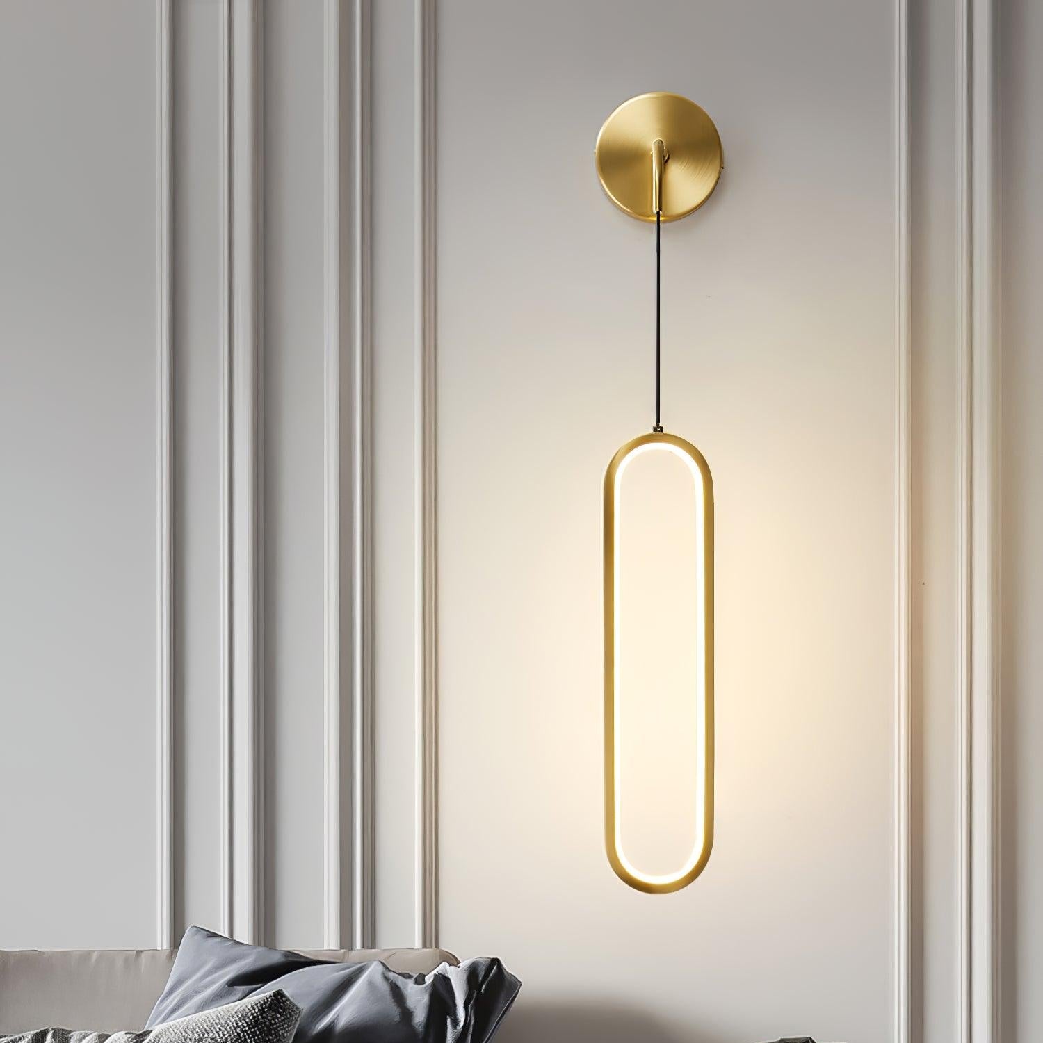 Hängende Wandleuchte LED Messing Acryl 68cm Dimmbar Wohnzimmer Schlafzimmer Flur Modern