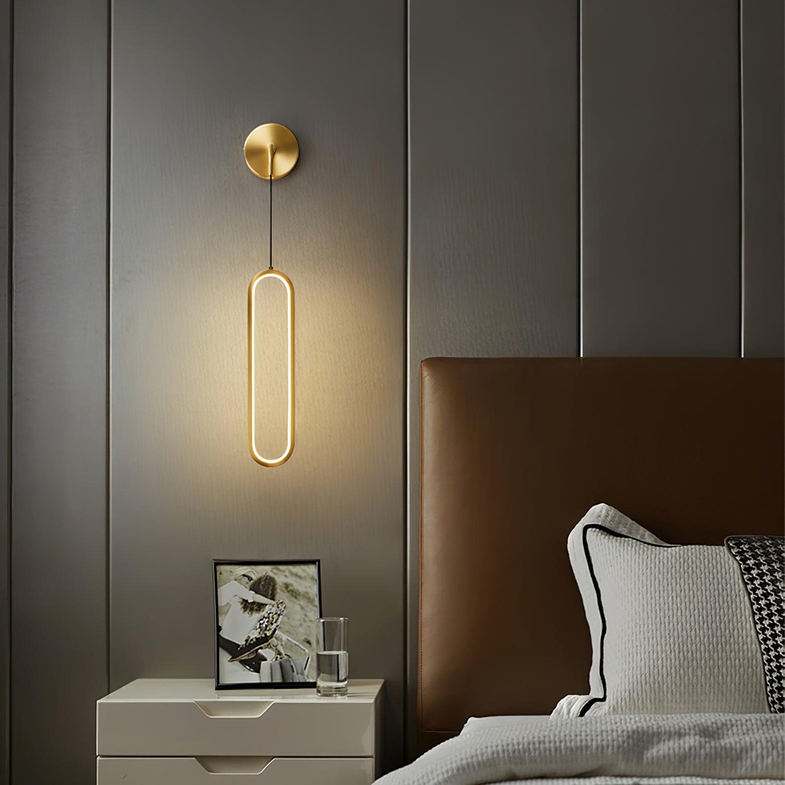 Hängende Wandleuchte LED Messing Acryl 68cm Dimmbar Wohnzimmer Schlafzimmer Flur Modern