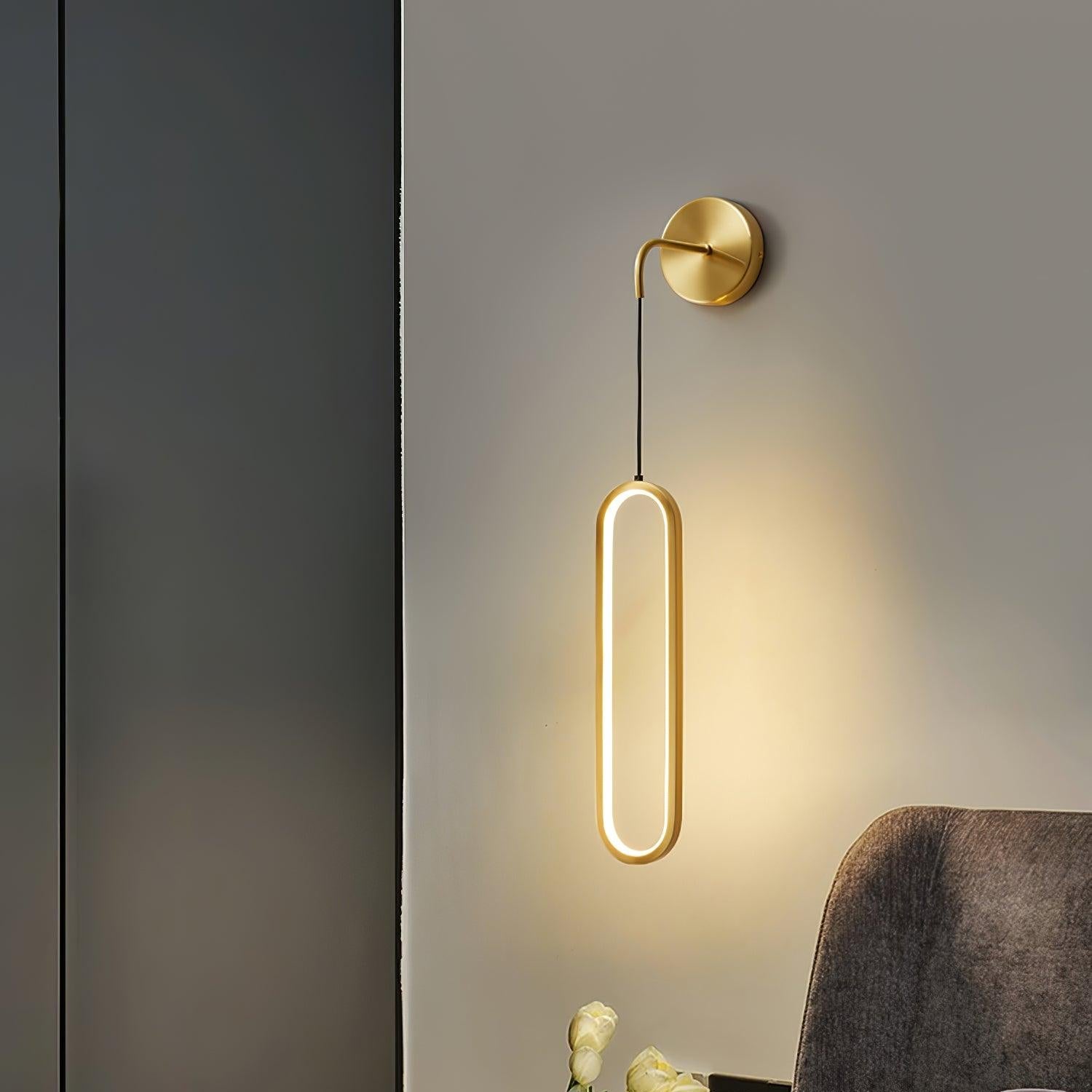 Hängende Wandleuchte LED Messing Acryl 68cm Dimmbar Wohnzimmer Schlafzimmer Flur Modern