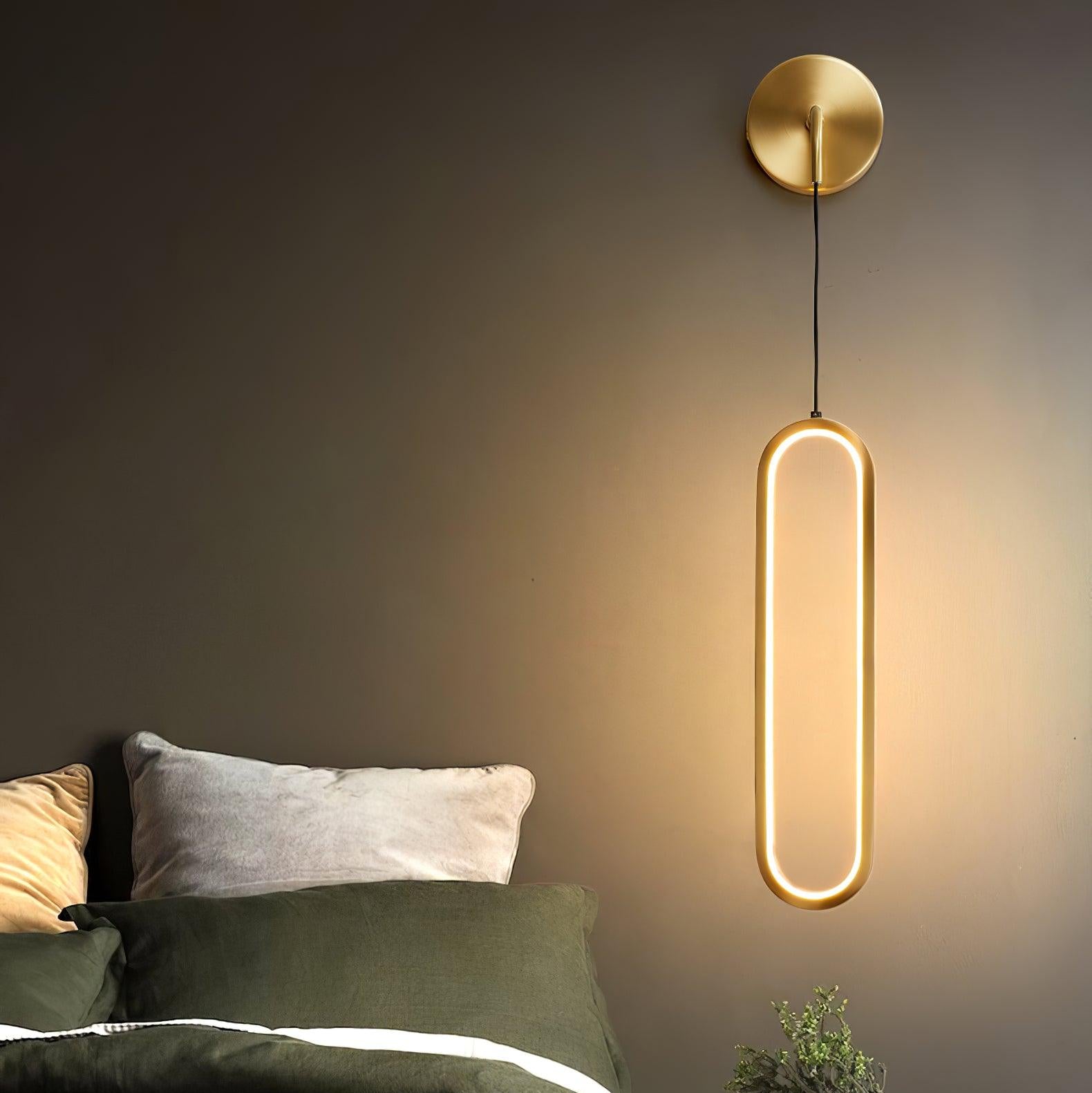 Hängende Wandleuchte LED Messing Acryl 68cm Dimmbar Wohnzimmer Schlafzimmer Flur Modern