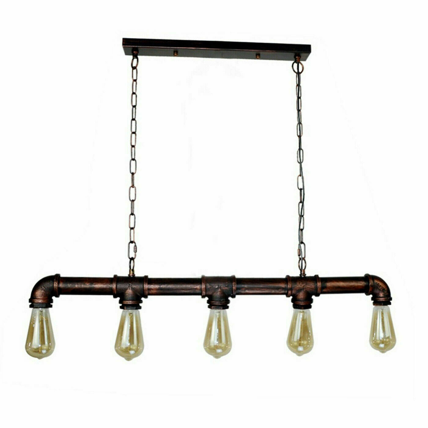 Hängelampe Industrial Steampunk Wasserpfeife Kupfer Eisen 110cm Vintage Deckenleuchte Retro