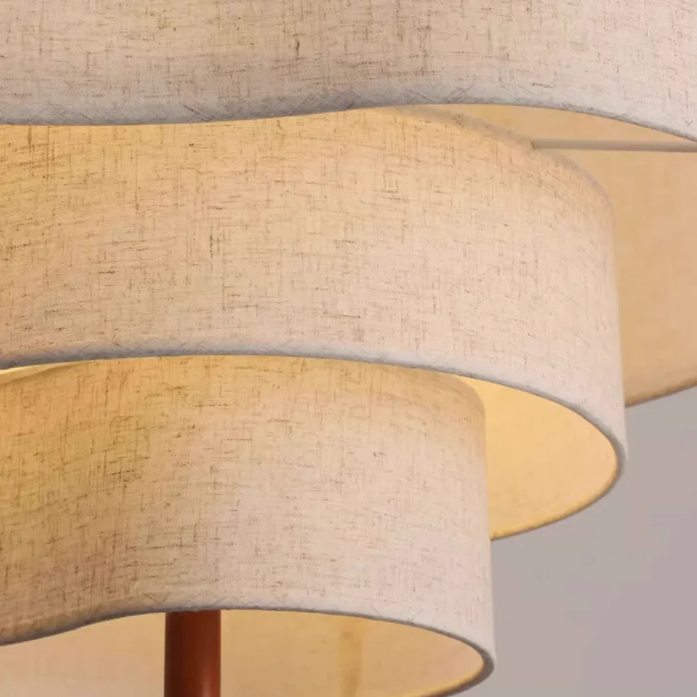 Stoff-Hängelampe für Wohnzimmer & Esszimmer | Design-Deckenleuchte im Japandi-Stil