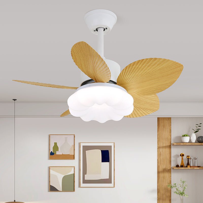Ventilateur de plafond avec éclairage — Design en bois tropical — Ø75 cm — Commande 6 vitesses | Sansoti
