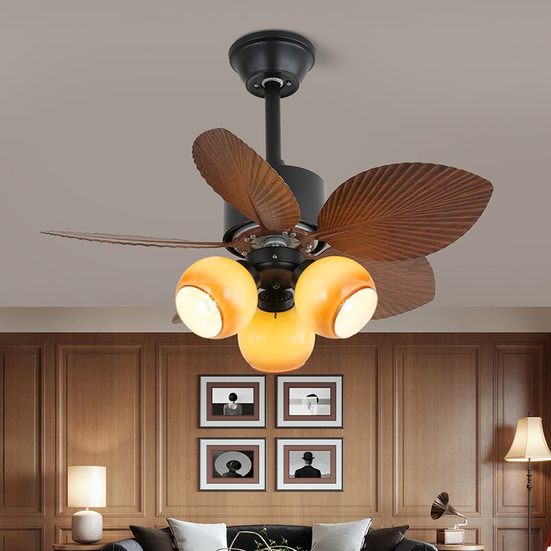 Ventilateur de plafond avec éclairage — Design en bois tropical — Ø75 cm — Commande 6 vitesses | Sansoti