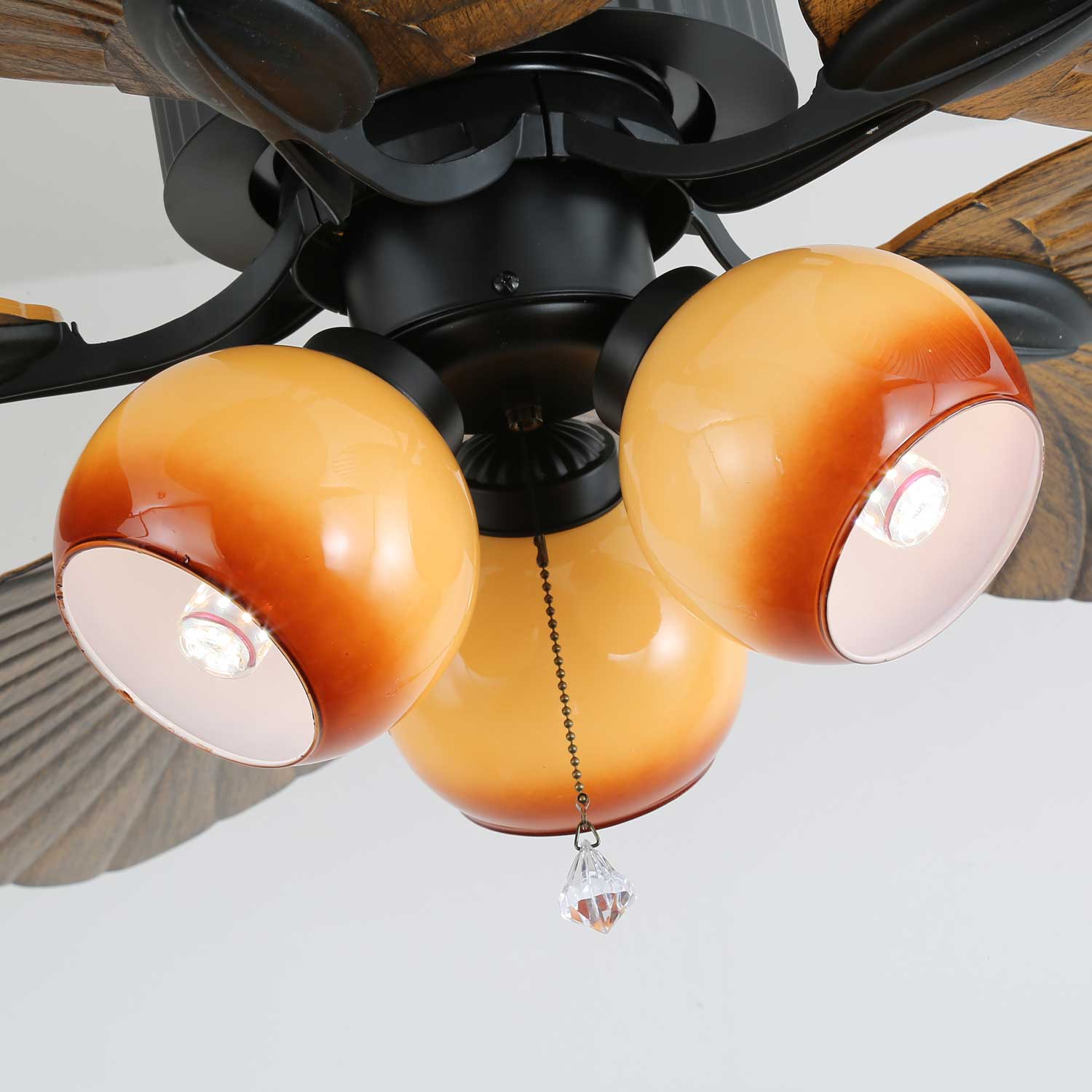 Plafondventilator Palm Whisper Vintage met Geïntegreerde Verlichting 132 cm | Sansoti