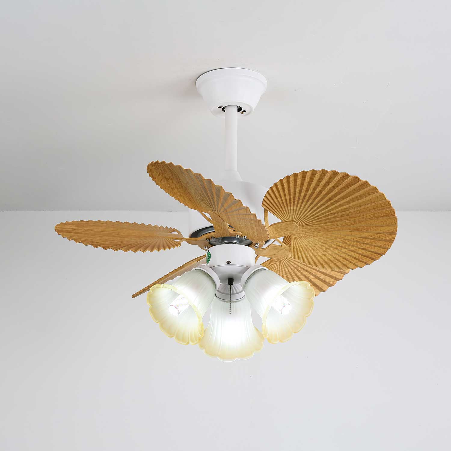 Vintage Plafondventilator Aurelia met Verlichting en Hout – Ø80×30cm 35W LED | Sansoti