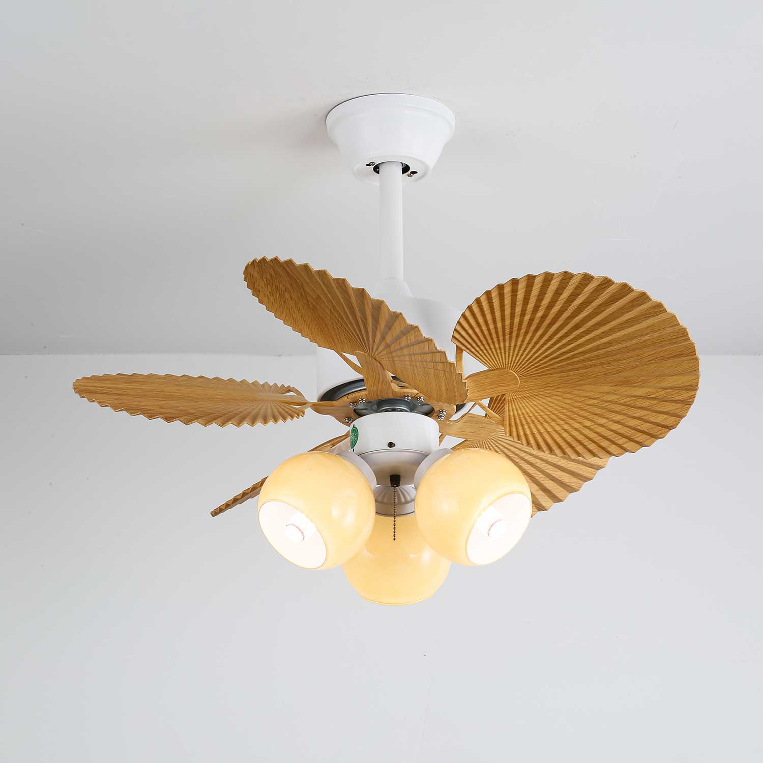 Vintage Plafondventilator Aurelia met Verlichting en Hout – Ø80×30cm 35W LED | Sansoti