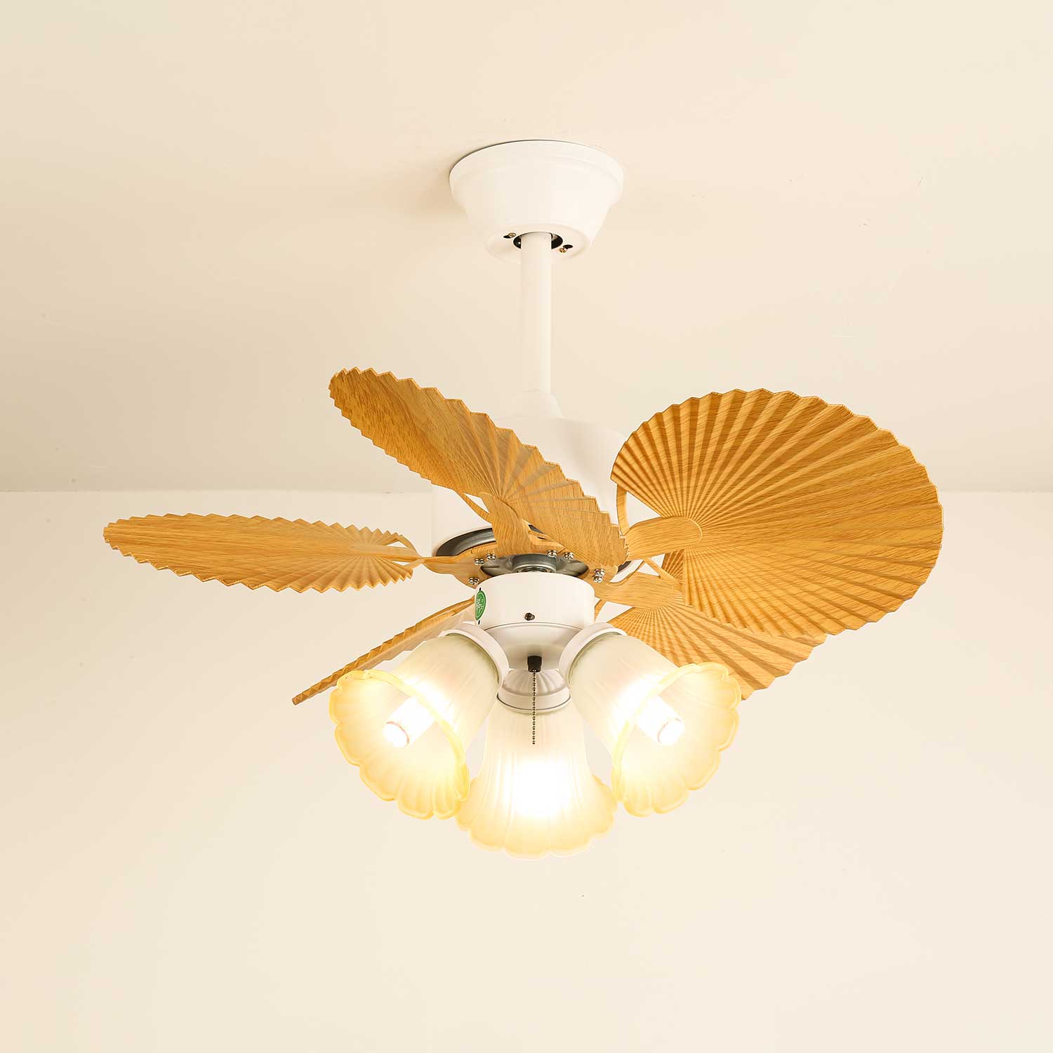 Vintage Plafondventilator Aurelia met Verlichting en Hout – Ø80×30cm 35W LED | Sansoti