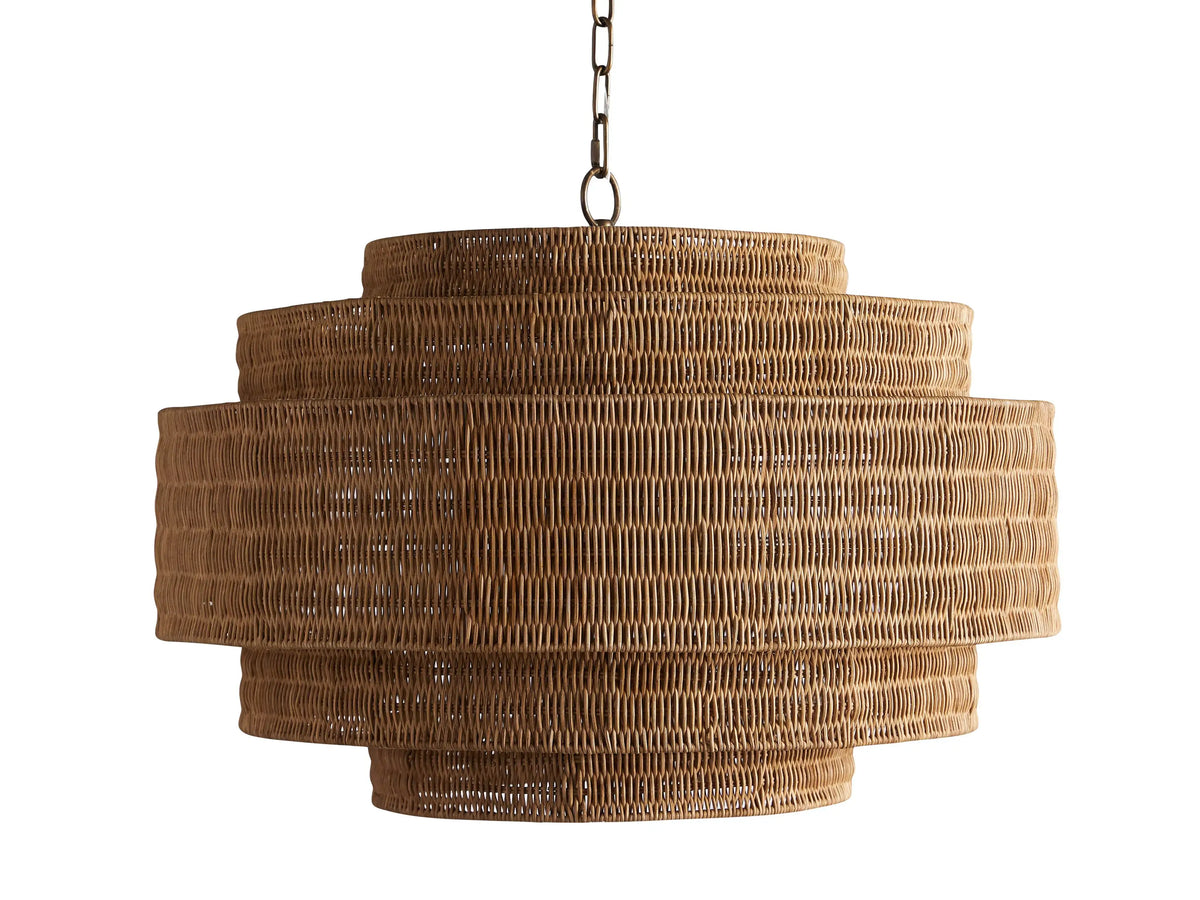 Lustre en rotin tressé, structure en fer à plusieurs niveaux, hauteur réglable, suspension pour éclairage de salle à manger et de salon | Sansoti