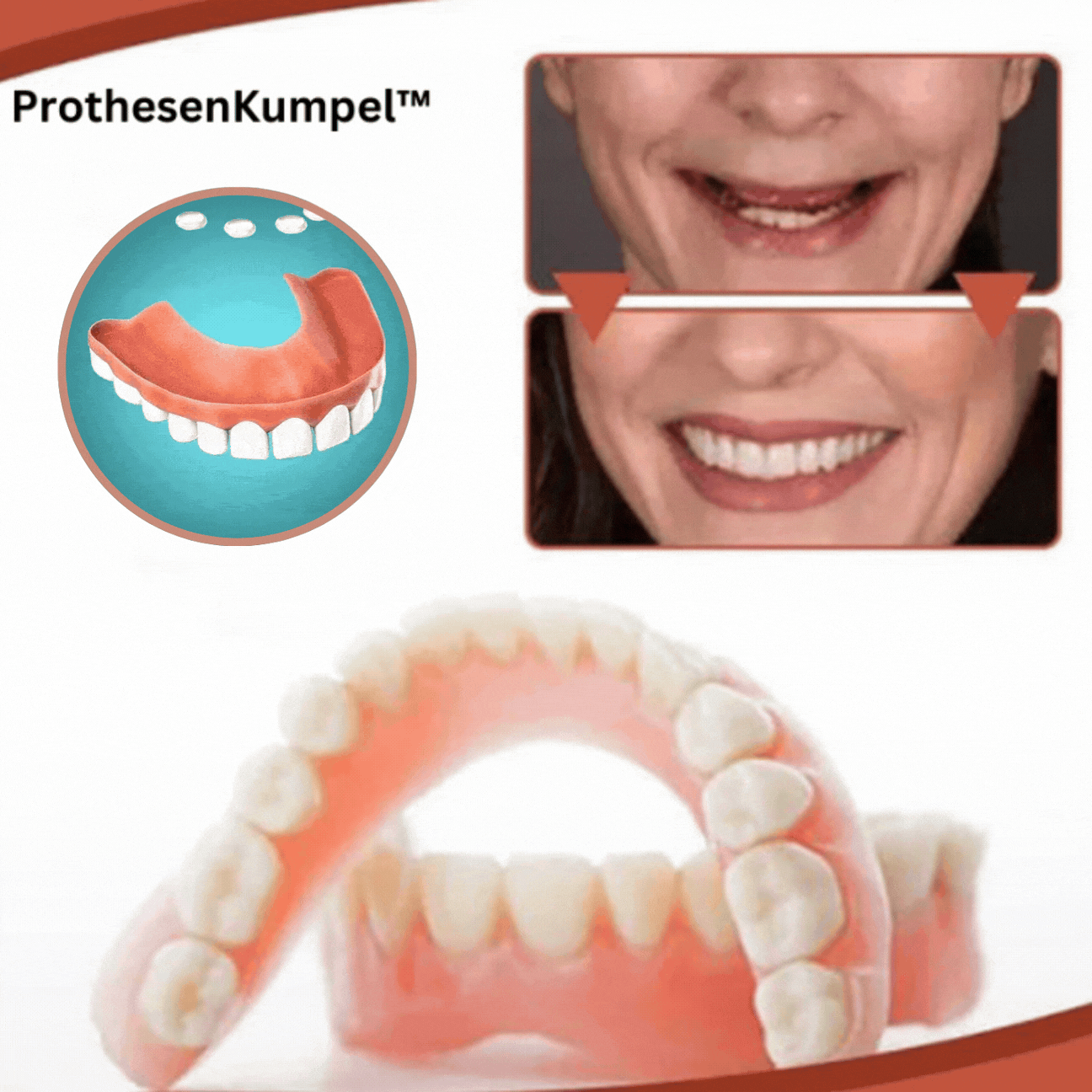 Tandprothese Set Biocompatibel Siliconen Gebit Flexibel Pasvorm Dagelijks Gebruik Comfortabel Natuurlijk | Sansoti