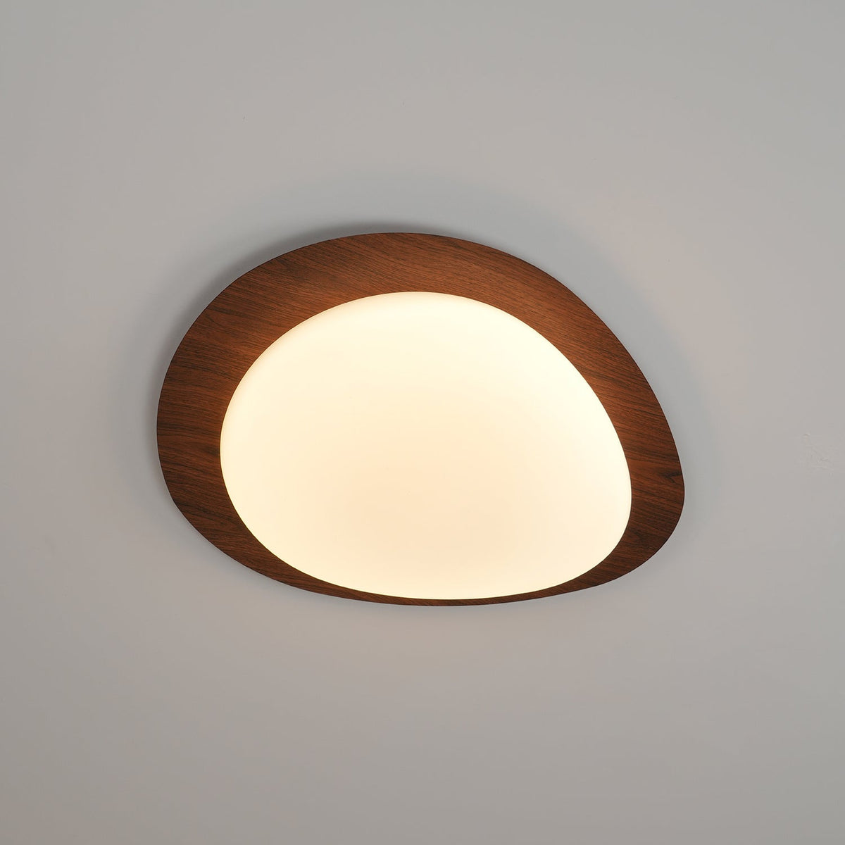 Plafonnier en bois organique LED lumière chaude salon salle à manger design moderne scandinave 30-50cm ambiance chaleureuse | Sansoti